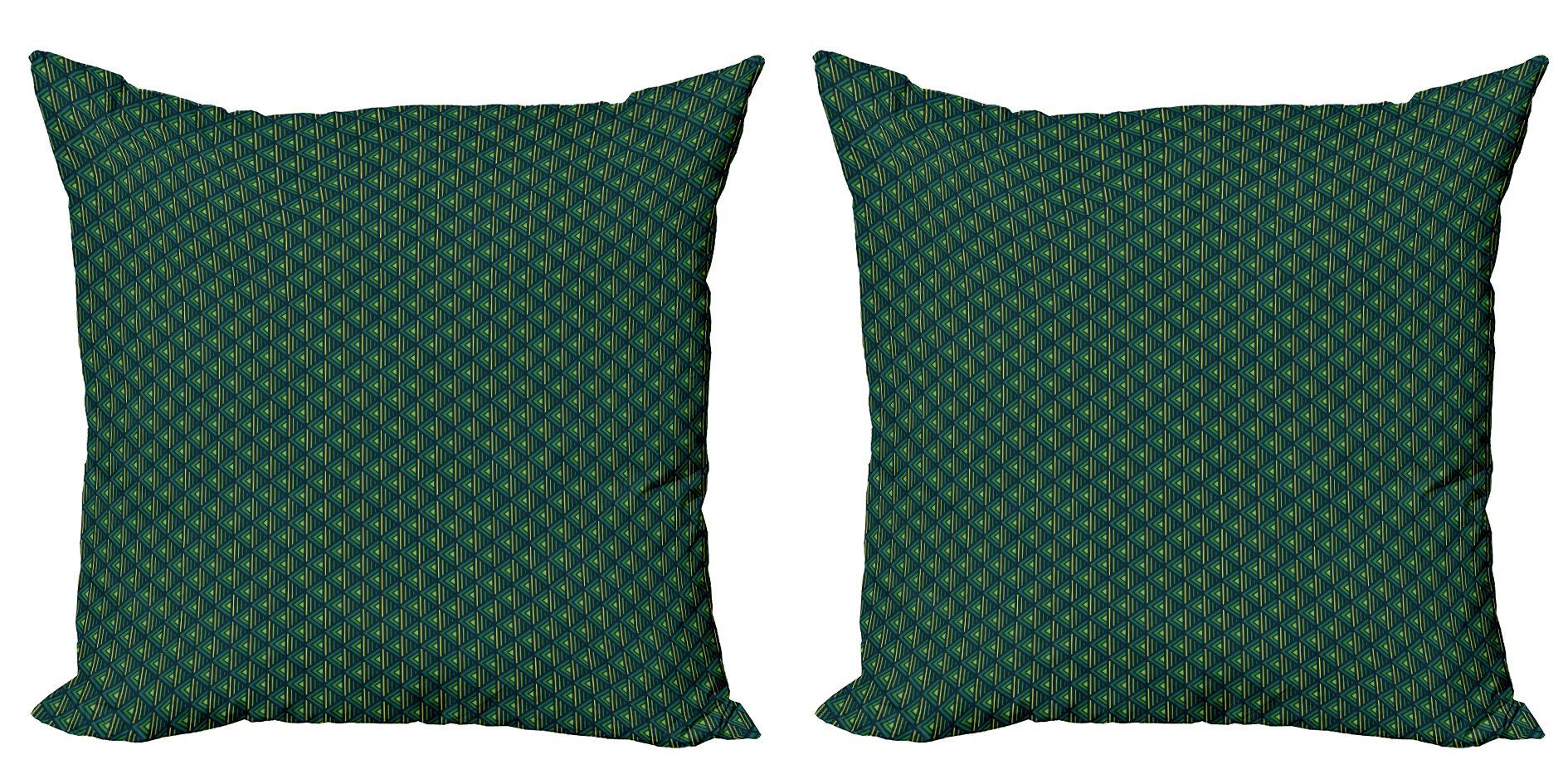 Kissenbezüge Modern Accent Doppelseitiger Digitaldruck, Abakuhaus (2 Stück), geometrische Rhombus Moderne grüne Kunst