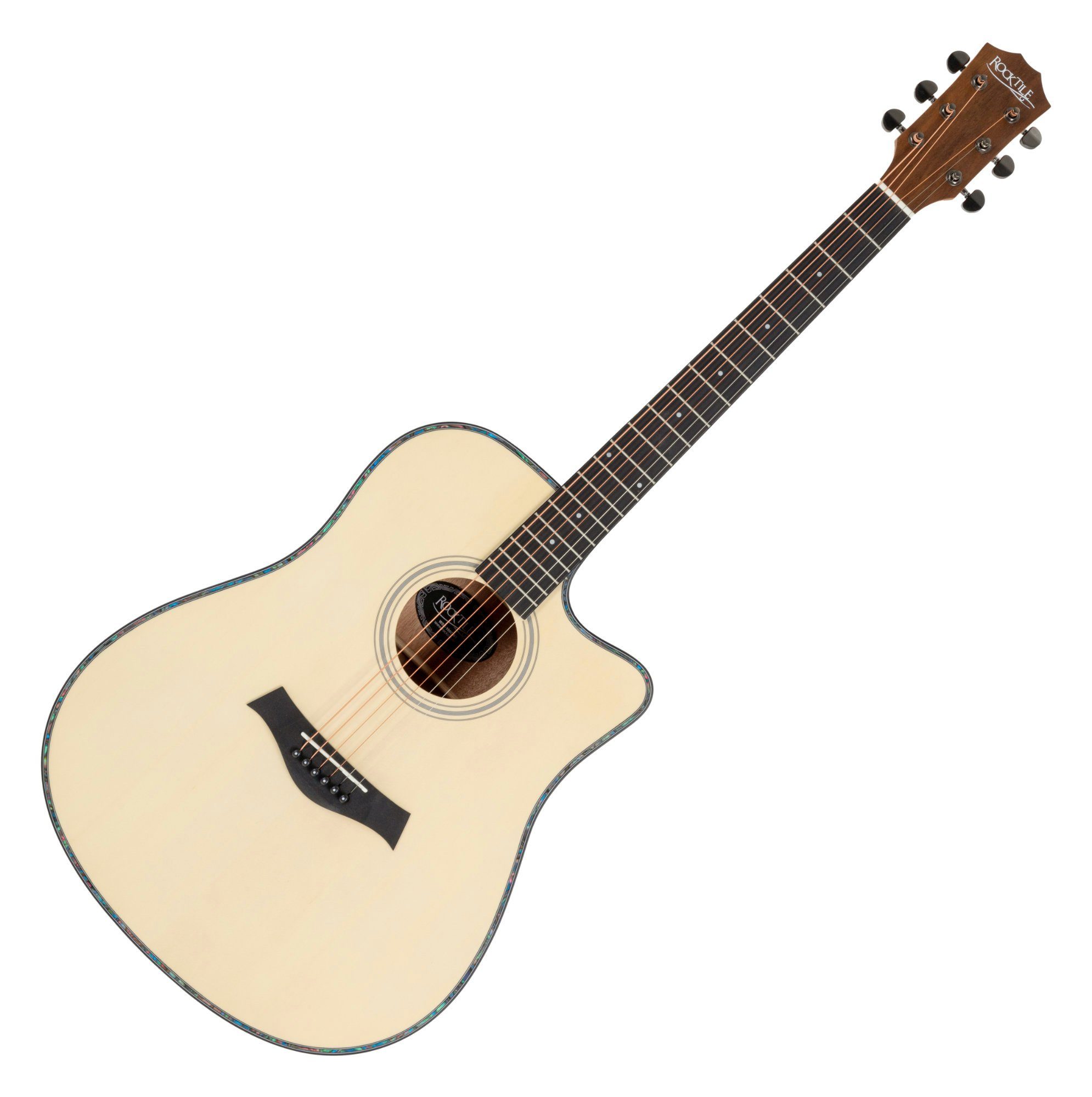 Rocktile Westerngitarre WSD-100C NT Akustikgitarre, Dreadnought mit Cutaway, Boden & Zarge: Mahagoni