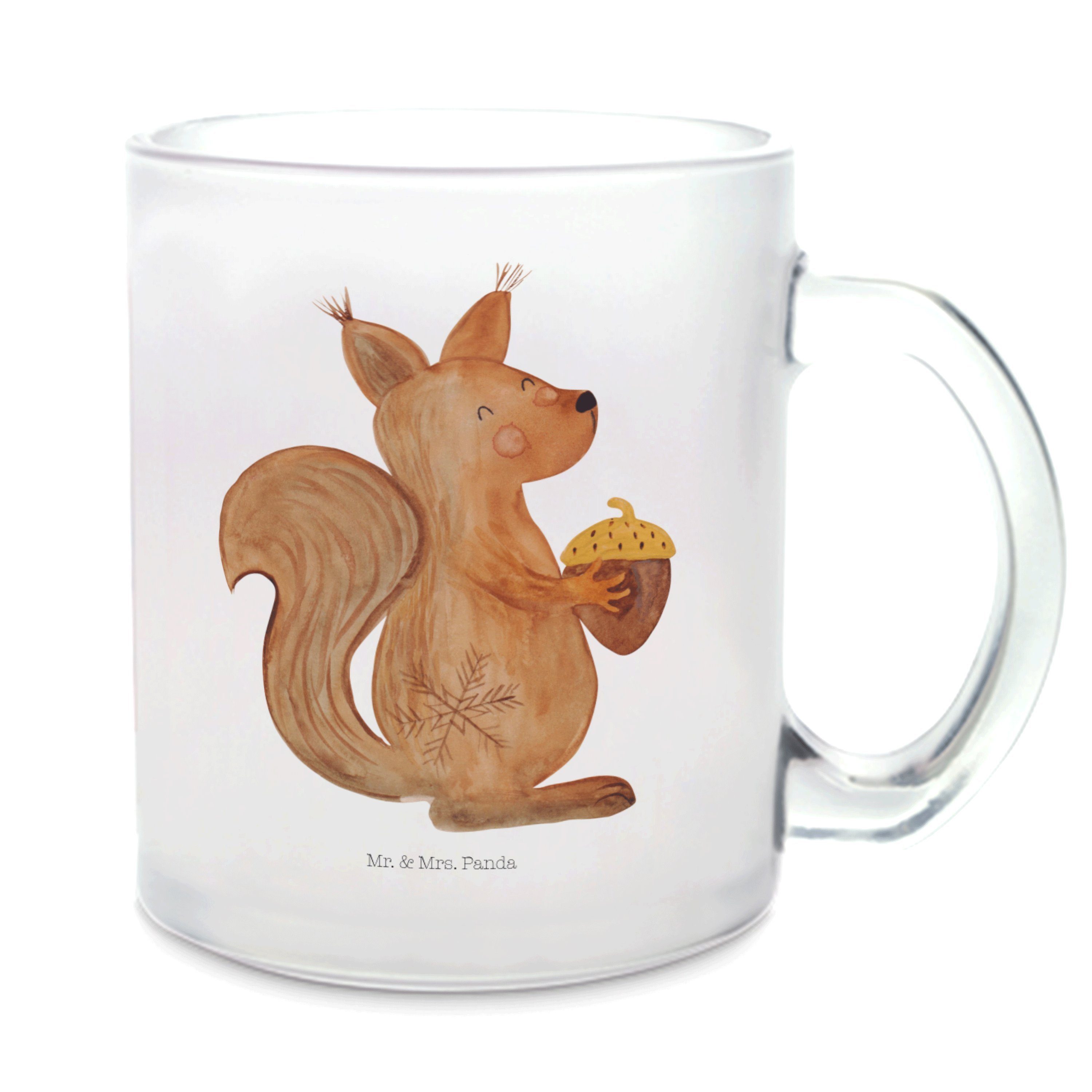 Mr. & Mrs. Panda Teeglas »Eichhörnchen Weihnachtszeit Transparent