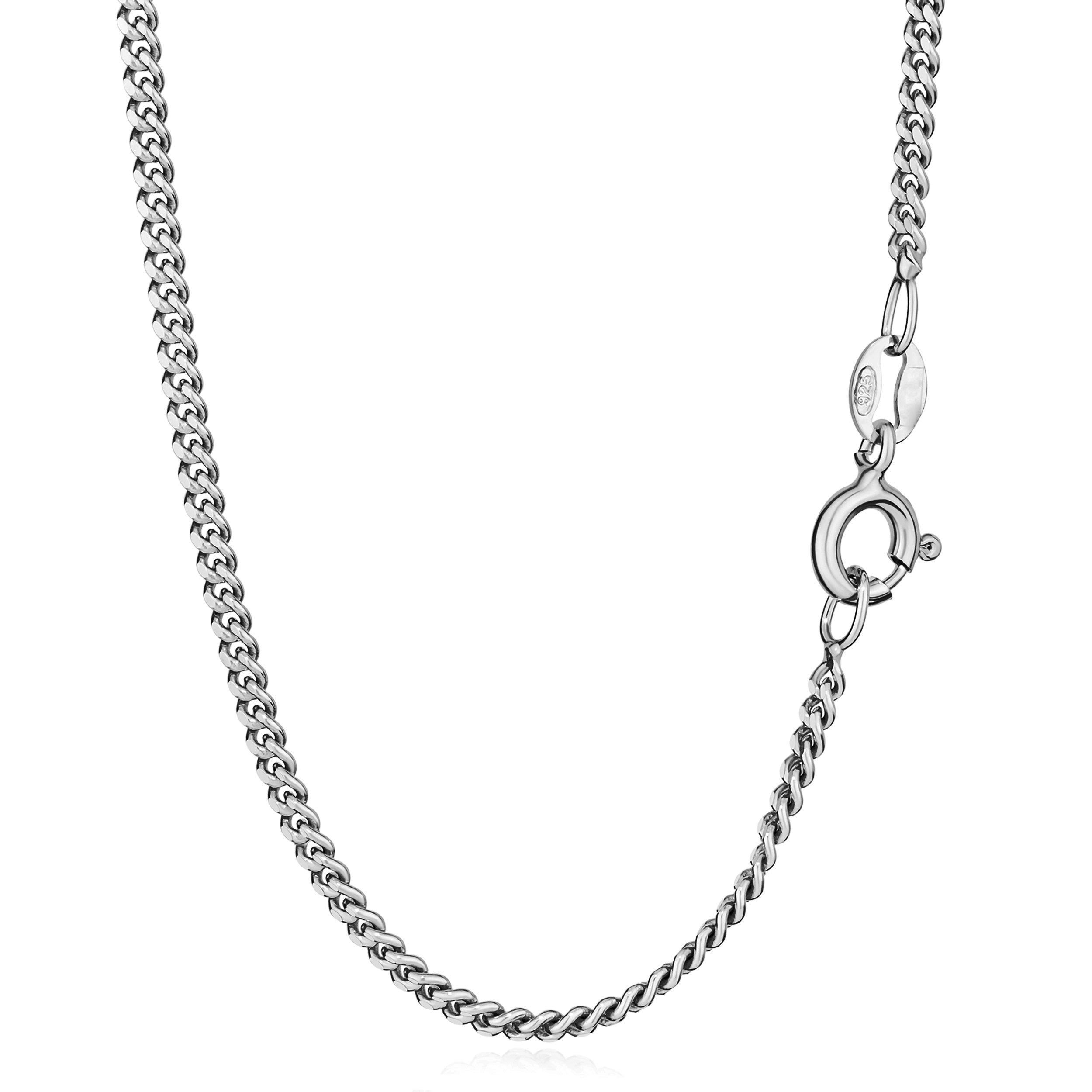 Valentinstagsgeschenk NKlaus Silberkette 70cm Panzerkette 925 Silber anlaufgeschützt Damen Herren Halskette 2, (1 Stück), Made in Germany, 70cm