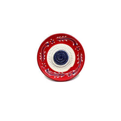 Kaladia Multireibe »Reibeteller in rot, weiß und blau«, Keramik, handbemalte Küchenreibe - Made in Spain