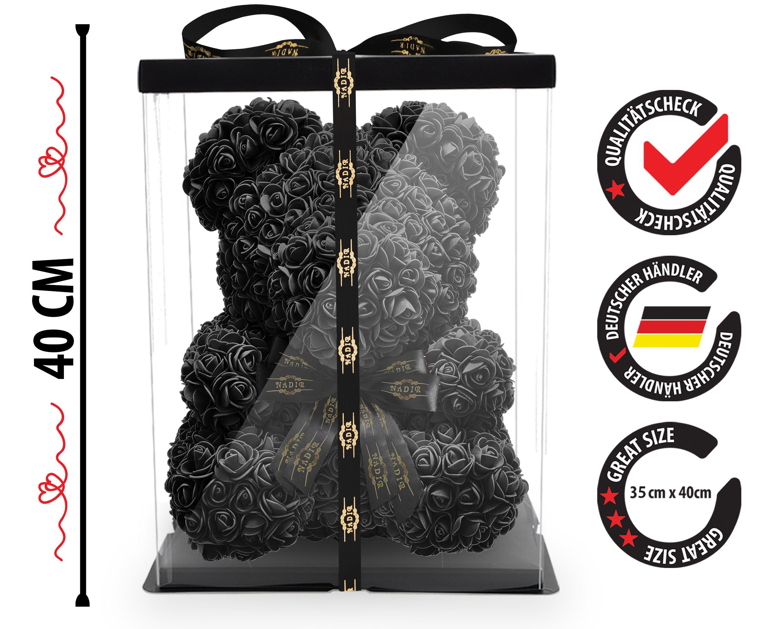 Kunstblume Rosenbär 40 cm inkl. Geschenkbox günstig online kaufen