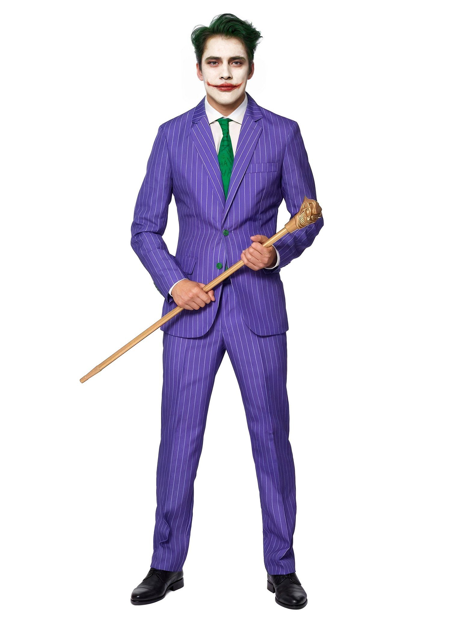 SuitMeister Partyanzug The Joker Kostüm Anzug - für Karneval Halloween, Sorgt für ein bleibendes Lächeln: cooler Anzug für schräge Schurken