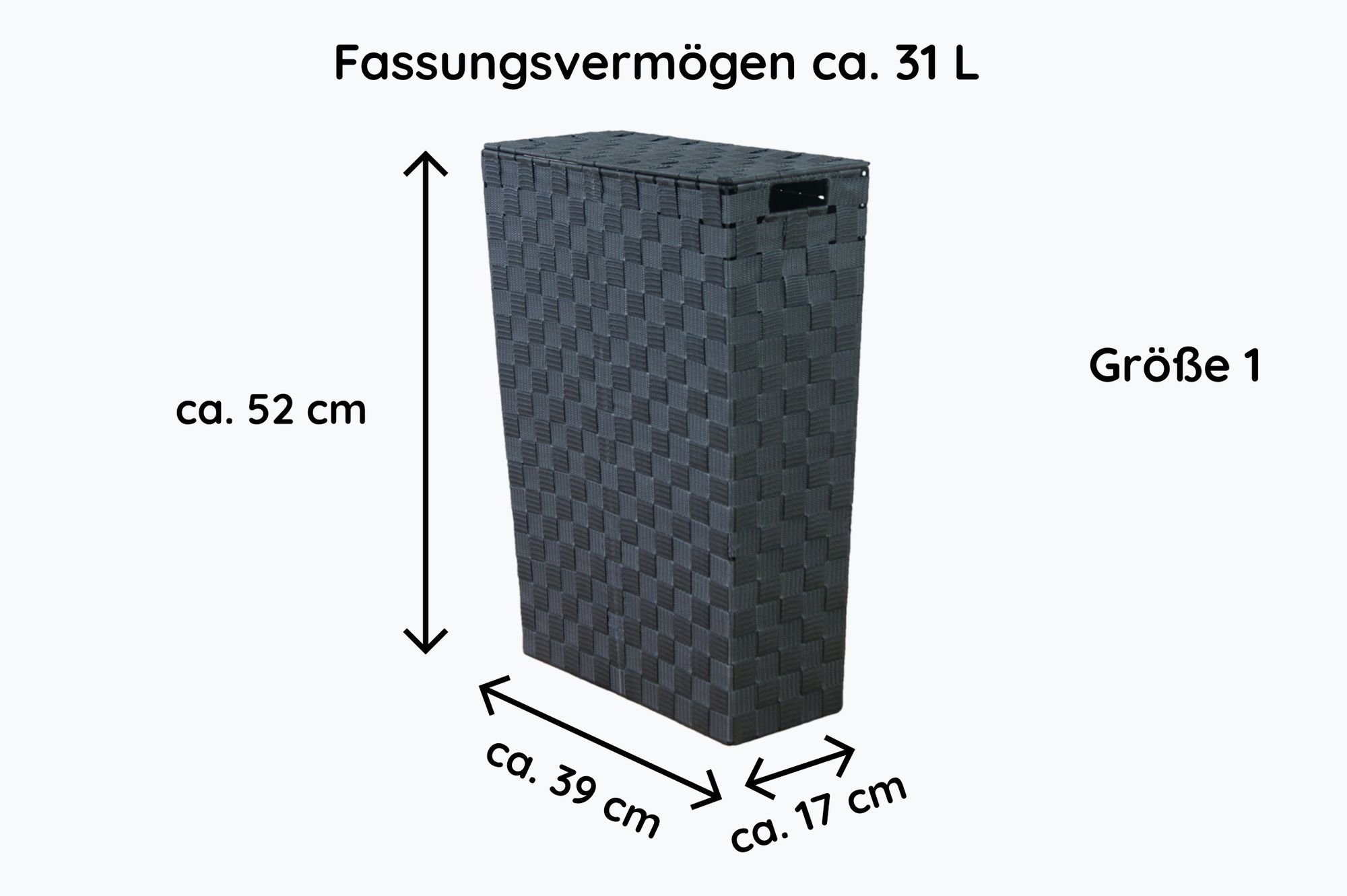 Lycce Wäschekorb NISCHENWÄSCHEKORB grau Wäschesammler Wäschekorb günstig online kaufen