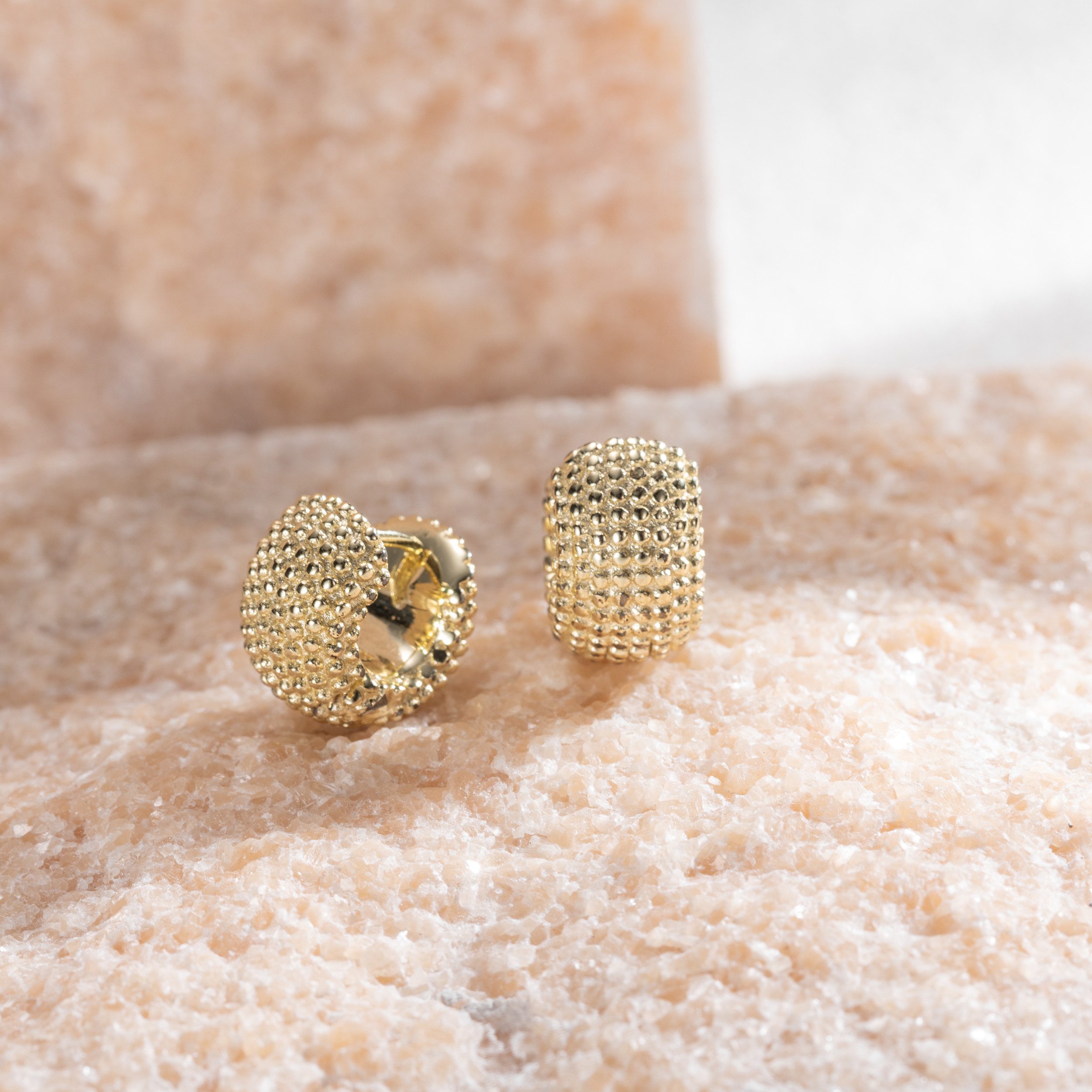 Firetti Paar Creolen Schmuck Geschenk Edelstahl Ohrschmuck Ohrringe Kügelchen – Bild 2 von 4
