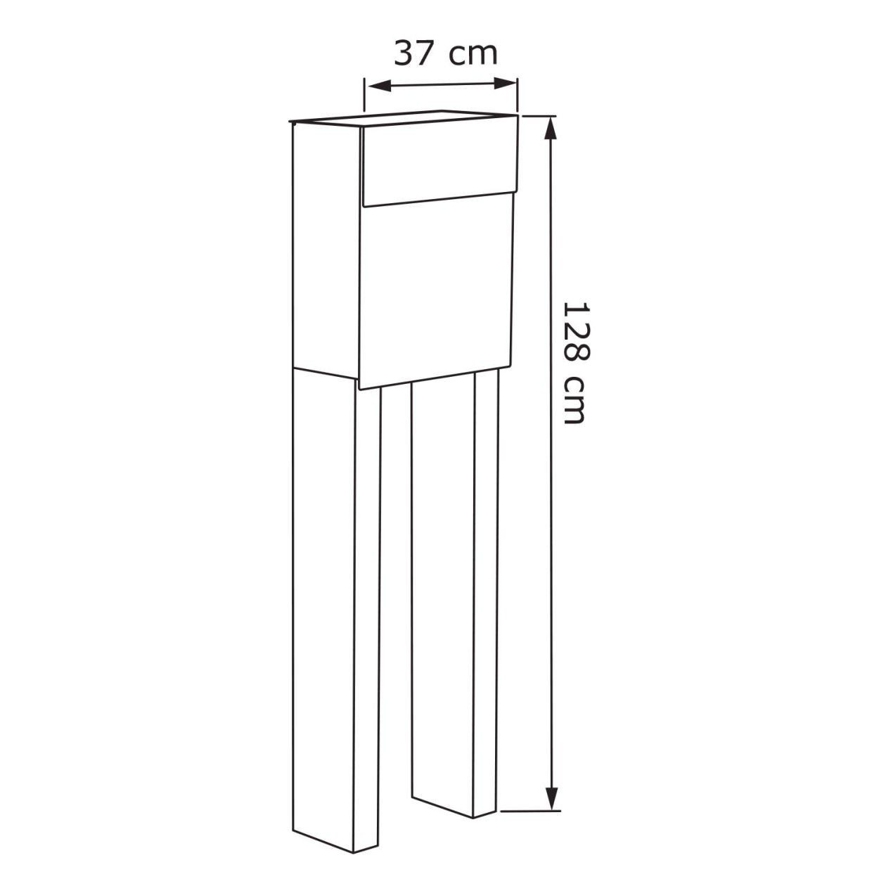 Thumbnail - Bravios Briefkasten Standbriefkasten Alto Grau Metallic mit Edelstahl