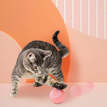 Gontence Tier-Intelligenzspielzeug Interaktives Katzenspielzeug Ball, mit LED Licht, USB-Laden,Durchmesser 4.3cm
