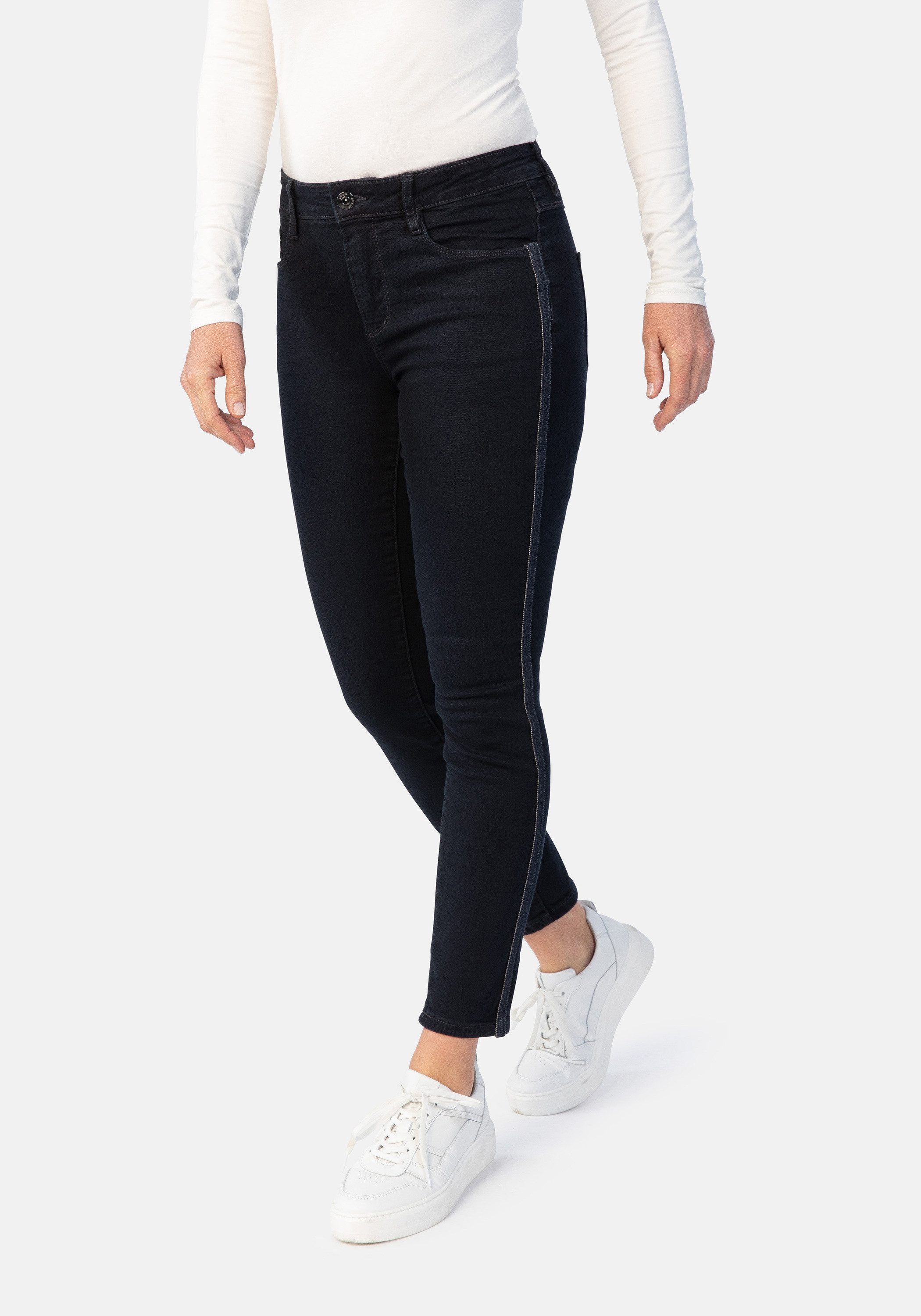 STOOKER WOMEN 5-Pocket-Jeans Galon Slim Fit Jeans Slim Fit Casual Clean Wash Denim Jeans für Damen