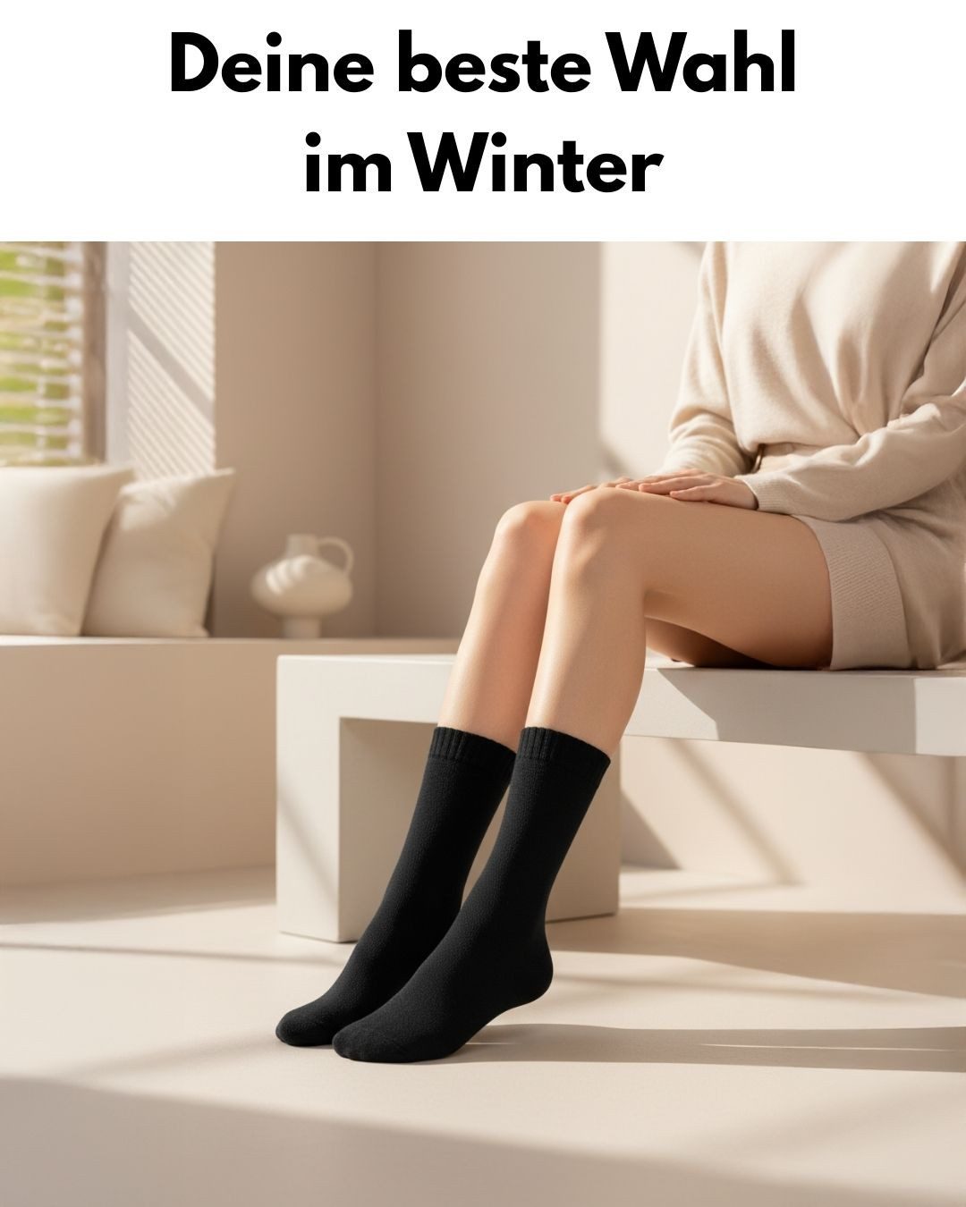 sockenkauf24 Thermosocken 6, 12, 24 Paar warme Wintersocken Damen & Herren Vollfrottee (Schwarz, 6-Paar, 35-38) aus Baumwolle mit Pique Komfortbund
