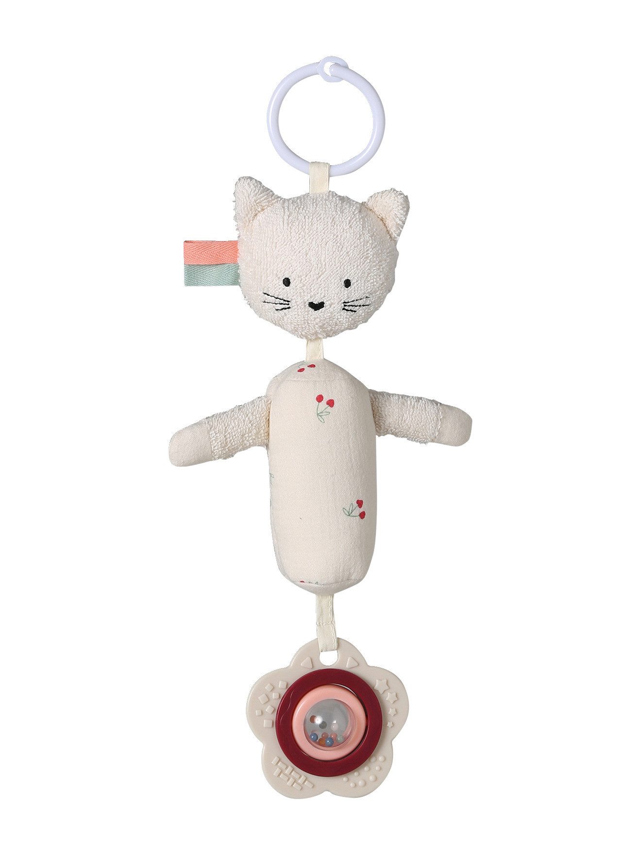 vertbaudet Greifspielzeug Baby Activity-Katze zum Aufhängen CHERRY