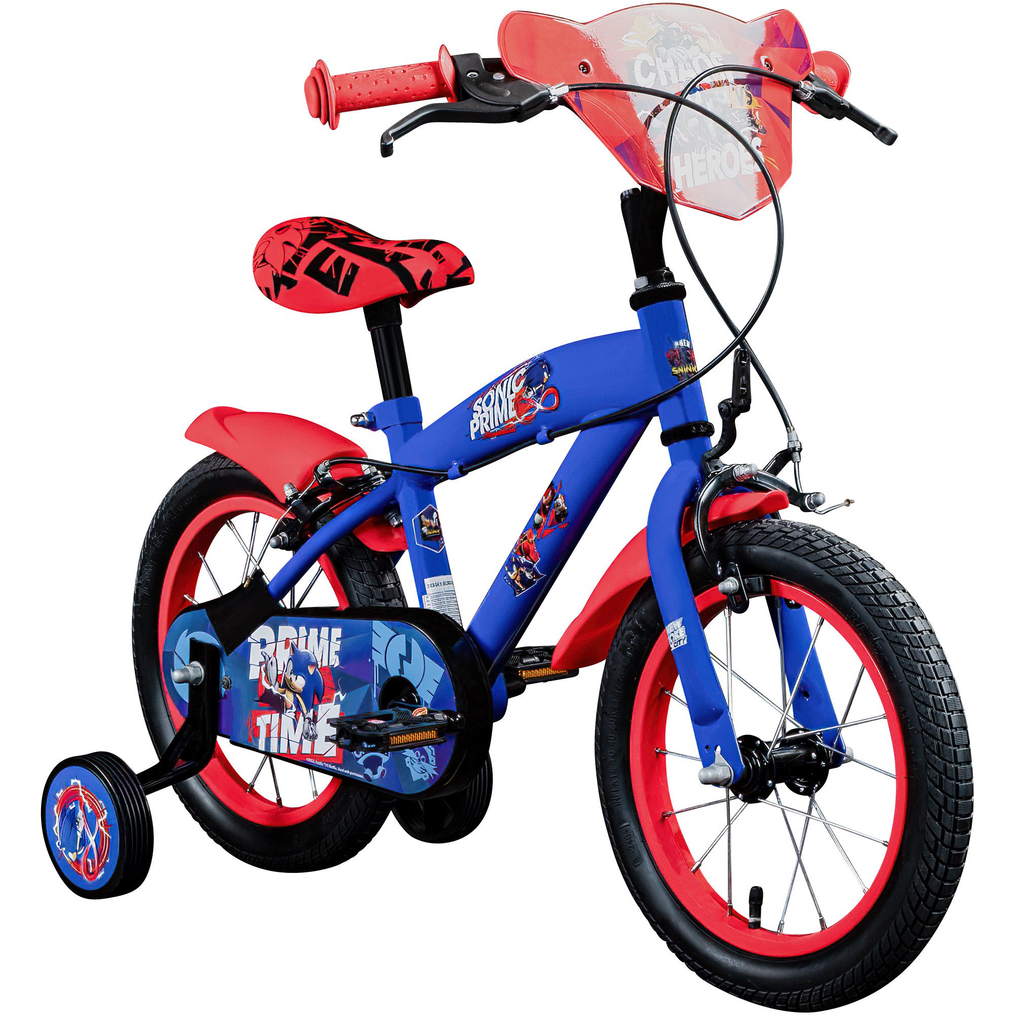 Volare Kinderfahrrad Sonic, 1 Gang, ohne Schaltung, Kinderfahrrad 14 Zoll mit Stützräder und V-Brakes Fahrrad 3,5 Jahre