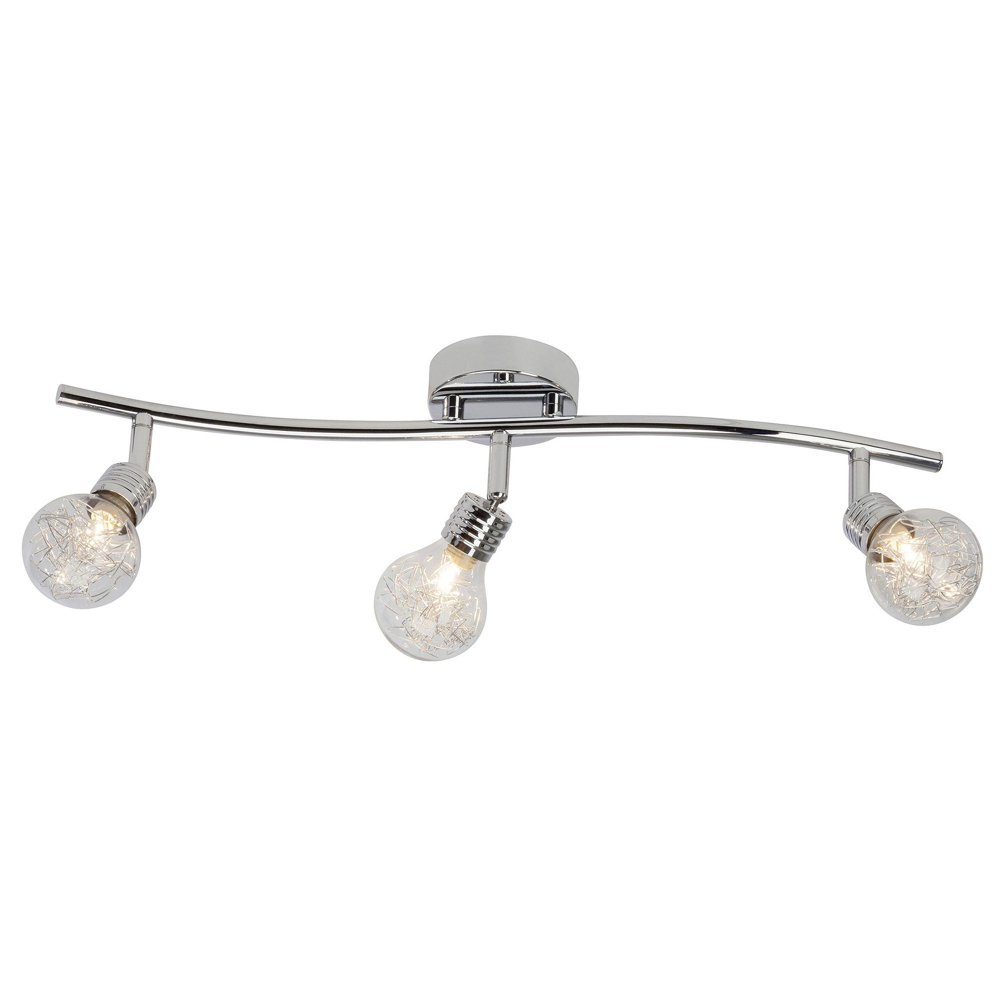 Brilliant Deckenstrahler Bulb, ohne Leuchtmittel, 3flg chrom