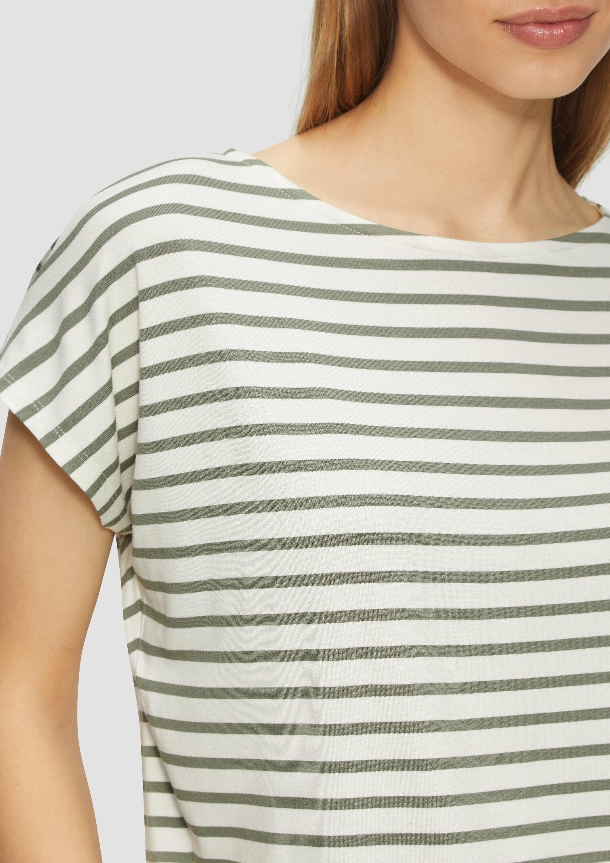 s.Oliver Kurzarmshirt T-Shirt T-Shirt aus Viskosestretch im Relaxed Fit