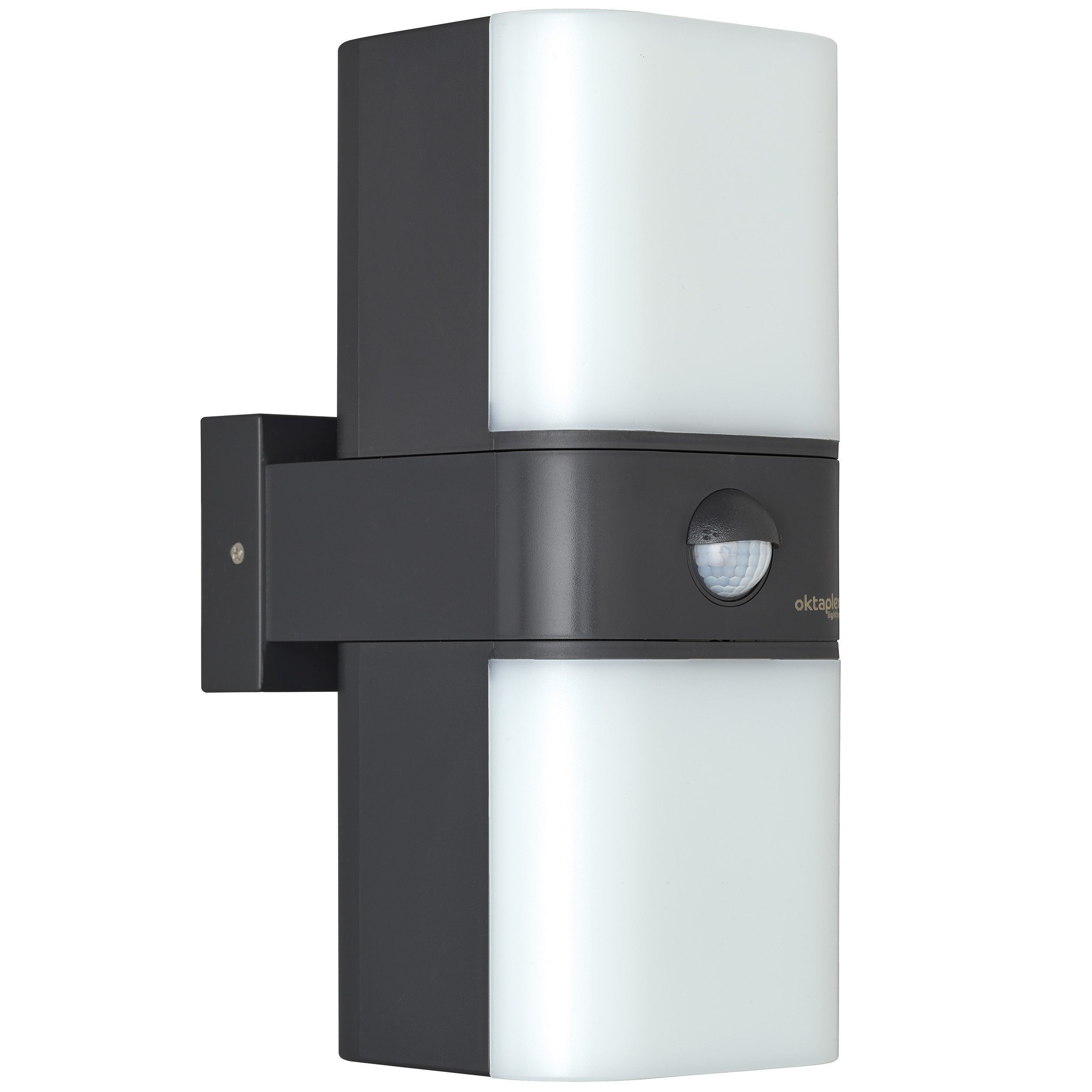Applique Murale Extérieur LED Oktaplex Lima 10W - Détecteur Mouvement - IP54 - 3000K Blanc Chaud - Anthracite