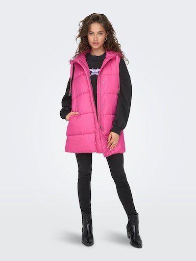 Pink ONLY Steppweste WAISTCOAT PUFFER OTW ONLASTA CC Azalea