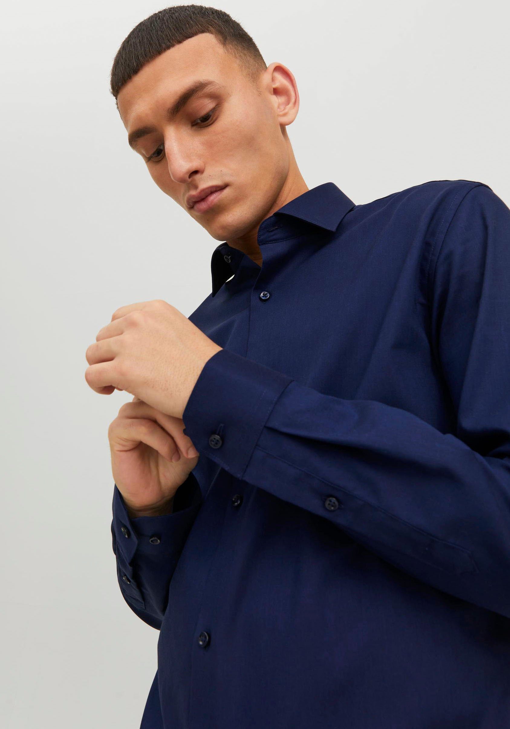 Jack & Jones Langarmhemd JPRBLAPARKER Slim Fit Hemd, atmungsaktiv, ideal für den Alltag Baumwolle, slim fit – Bild 2 von 5