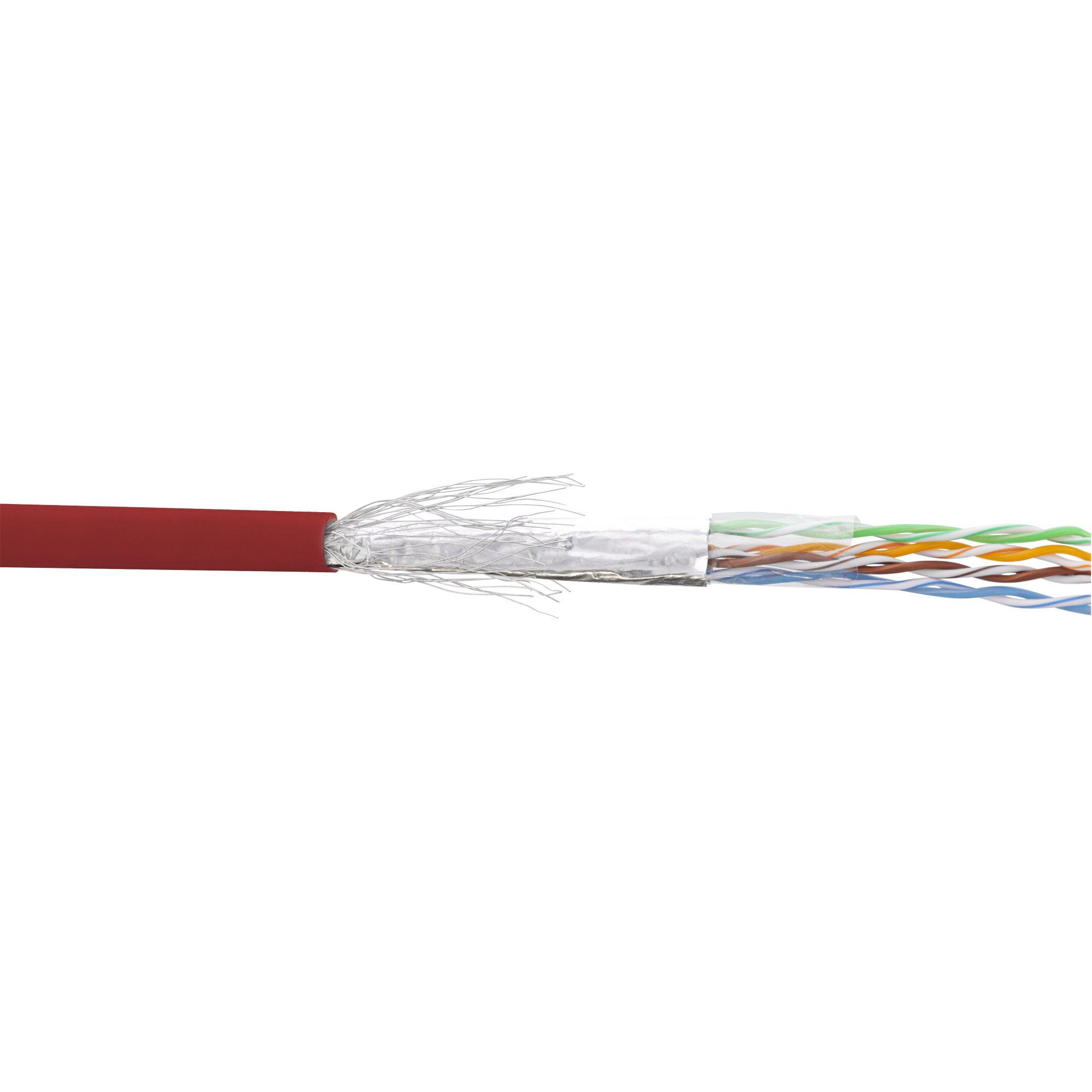 InLine® Patchkabel Cat.5e, rot, SF/UTP, AWG26, PVC, 100m Computer-Kabel