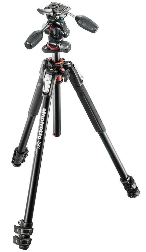 Manfrotto Stativ MK190XPRO3-3W inkl. 3-Wege-Neiger Stativhalterung