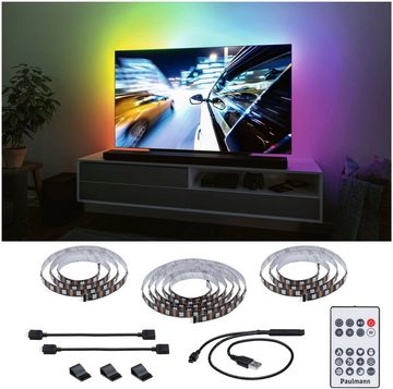 Paulmann LED-Streifen USB LED Strip TV-Beleuchtung 75 Zoll 3,1m Dynamic Rainbow RGB 5W, 1-flammig