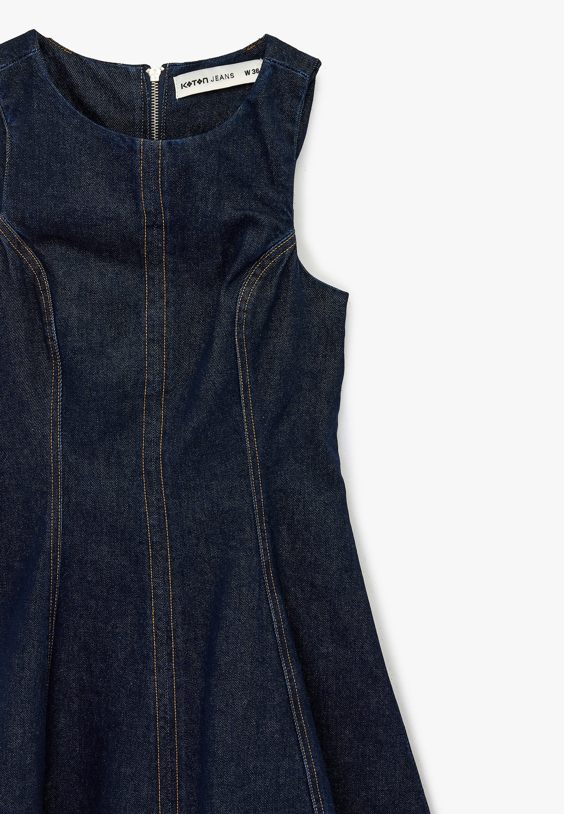 Koton Badekleid Ohne Detail Rundhalsausschnitt Jeanskleid