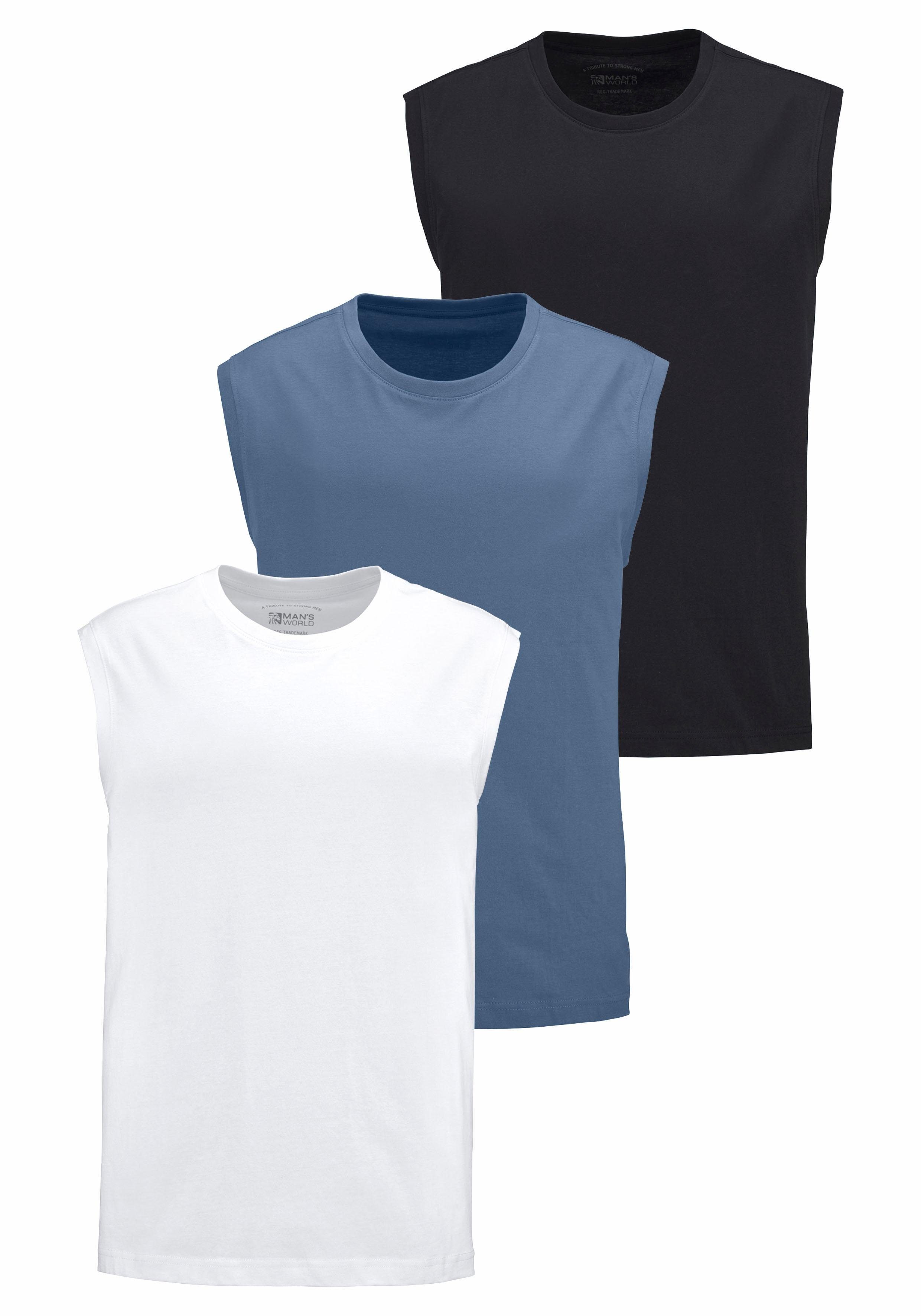 Man's World Muscleshirt (Packung, 3-tlg., 3er-Pack) aus reiner Baumwolle