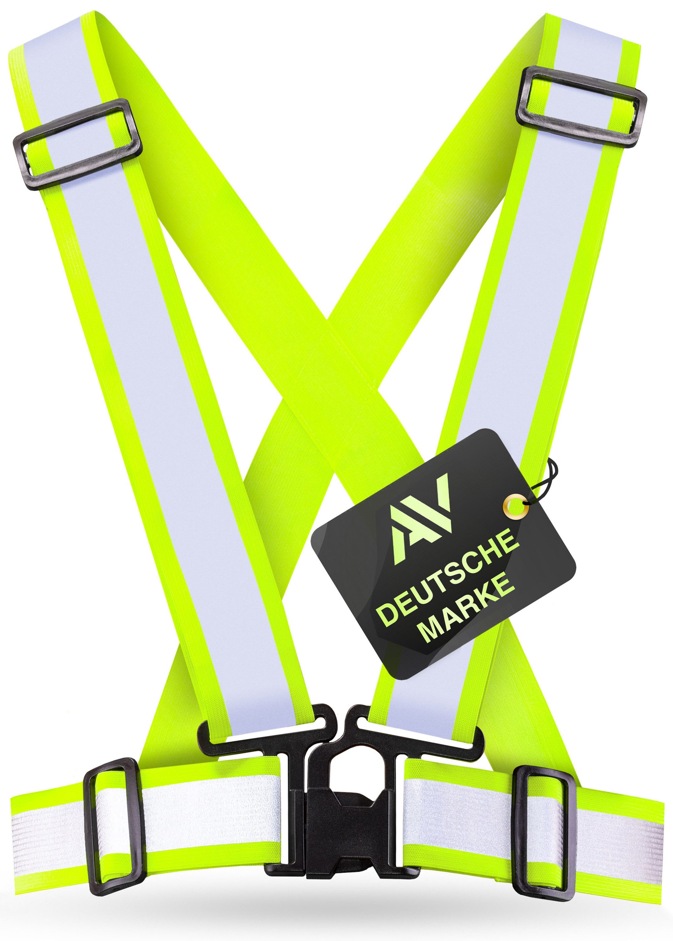 AVANA Warnweste reflektierende Sicherheitsweste einstellbare Reflektorweste Weste Fahrrad, Joggen, für Erwachsene & Jugendliche