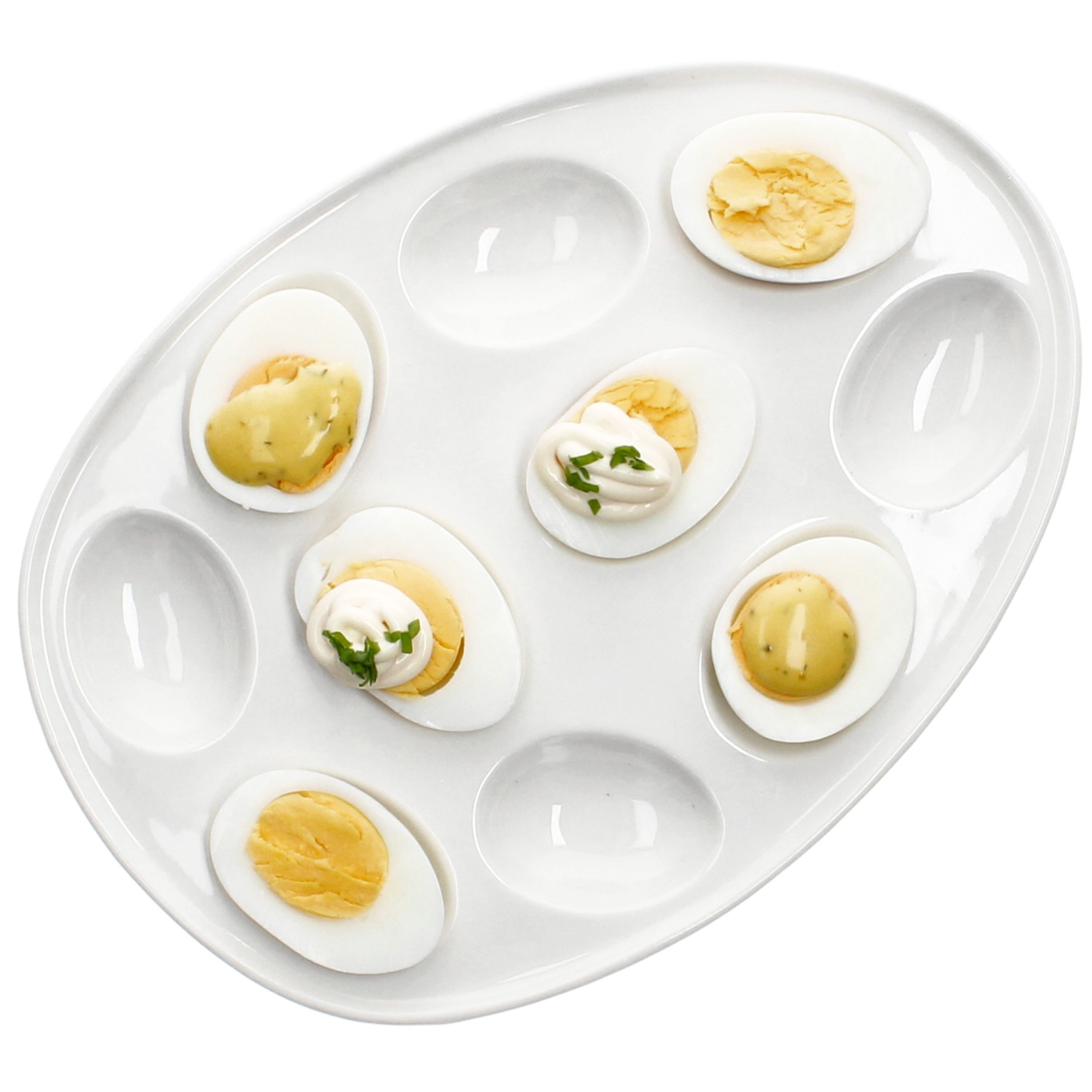 MamboCat Eierbecher MamboCat Eierplatte CREME Steingut oval cremeweiß Servierplatte