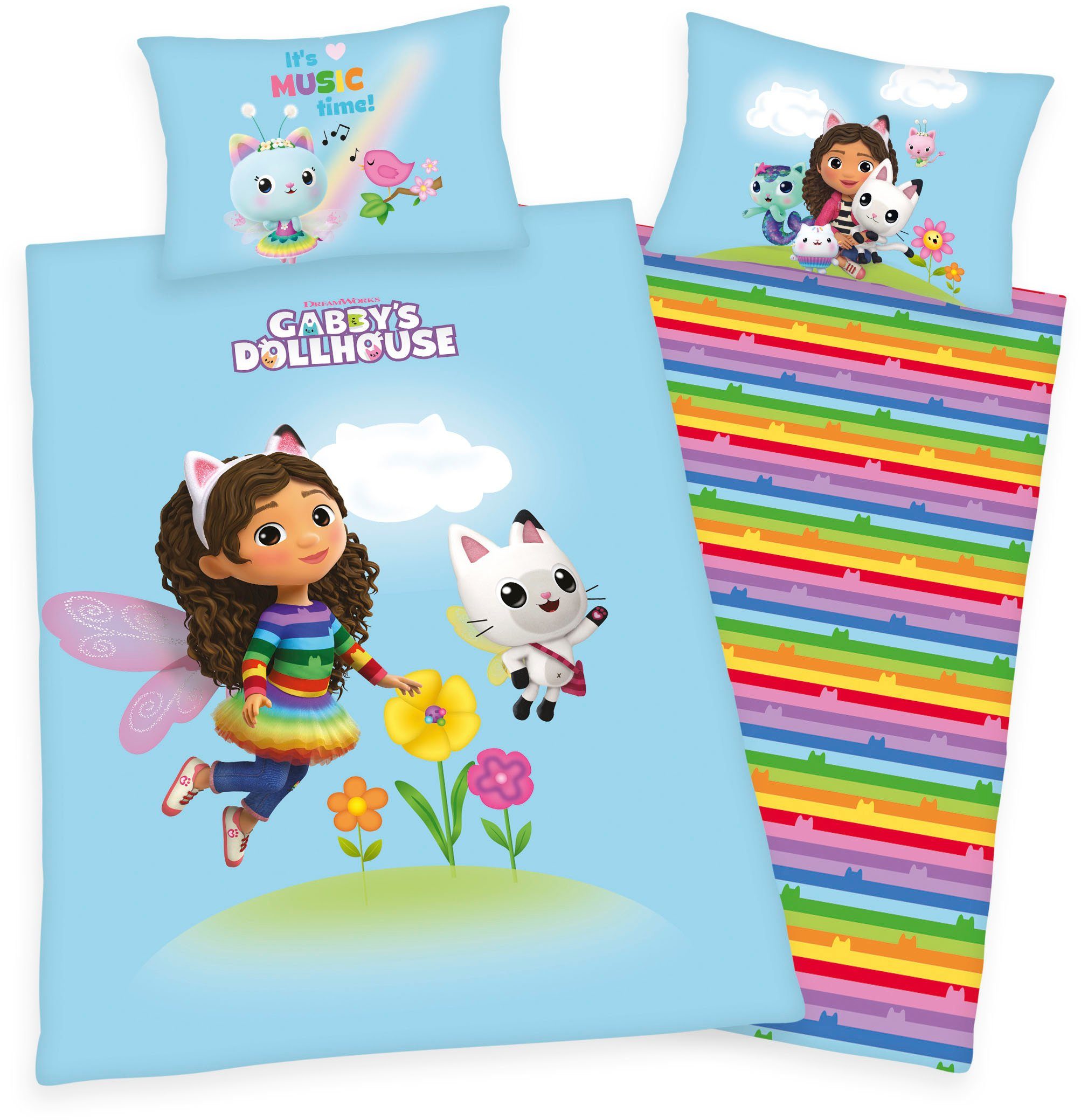 Herding Bettwäsche Gabby's Dollhouse - Wende-Bettwäsche-Set, günstig online kaufen