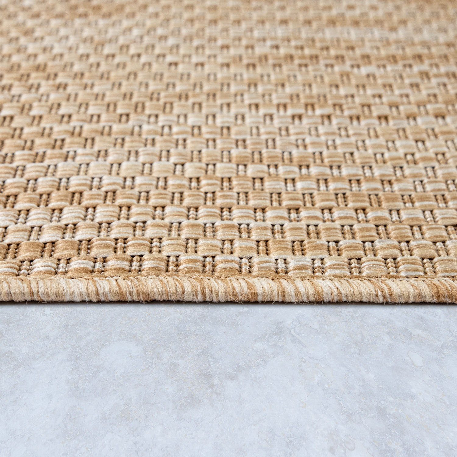 meliert, affaire, geeignet UV-beständig, mm, Venedig, Läufer rechteckig, natur Sisal-Optik, Home Höhe: Outdoor lachgewebe, 5