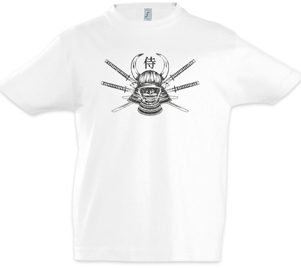 Print-Shirt Samurai II Kinder T-Shirt Ninja Bushido Banzai Krieger Rüstung Helm