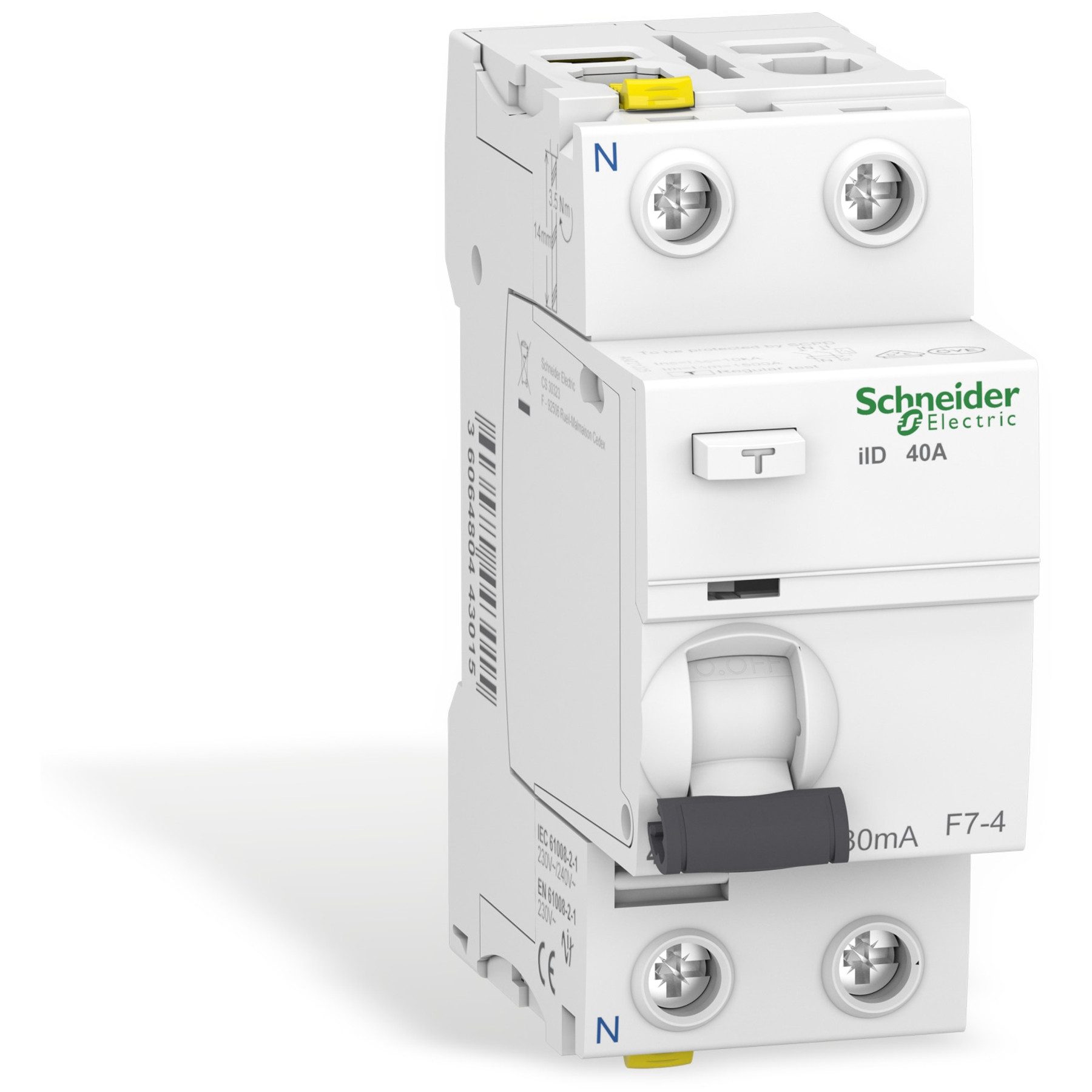 Schneider Electric Personenschutzstecker SCHNEIDER ELECTRIC Fehlerstrom-Schutzschalter A9Z21240, 40A