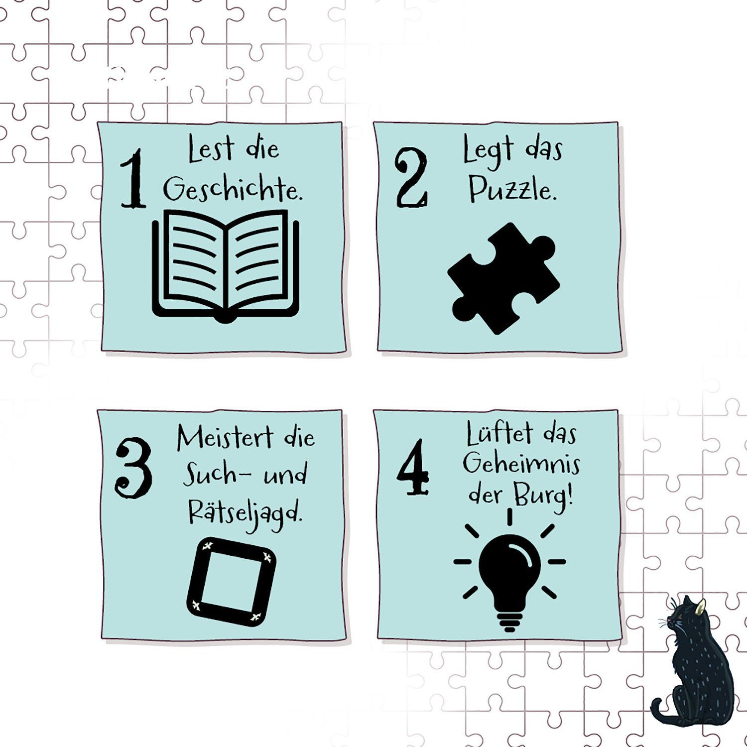 Kosmos Puzzle Story Puzzle: Die Schule der magischen Tiere, Endlich Ausgegeistert!, 200 Puzzleteile, mit Leuchteffekt; Made in Germany