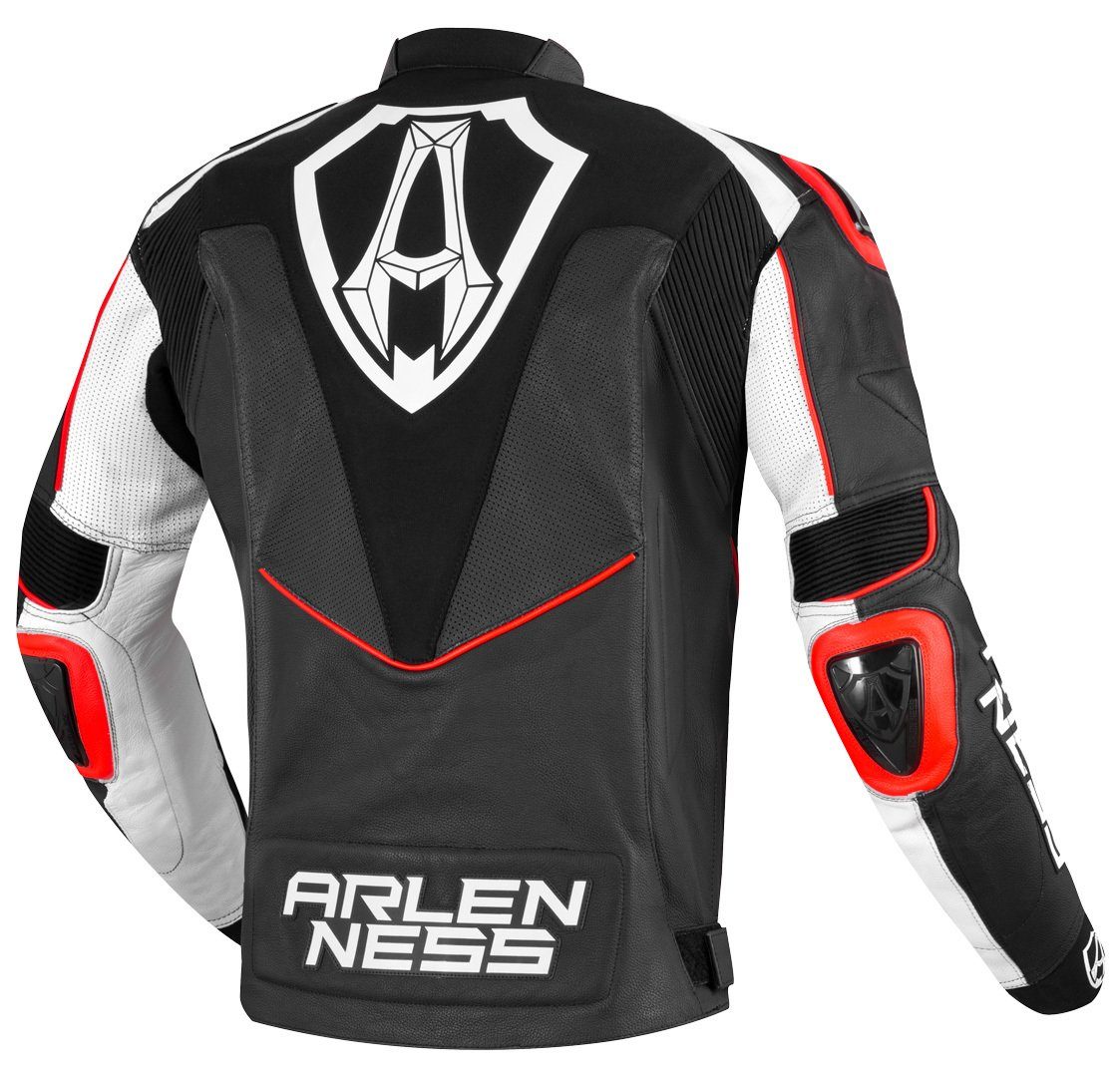 Arlen Ness Motorradjacke Sugello Motorrad Black/White/Red Lederjacke