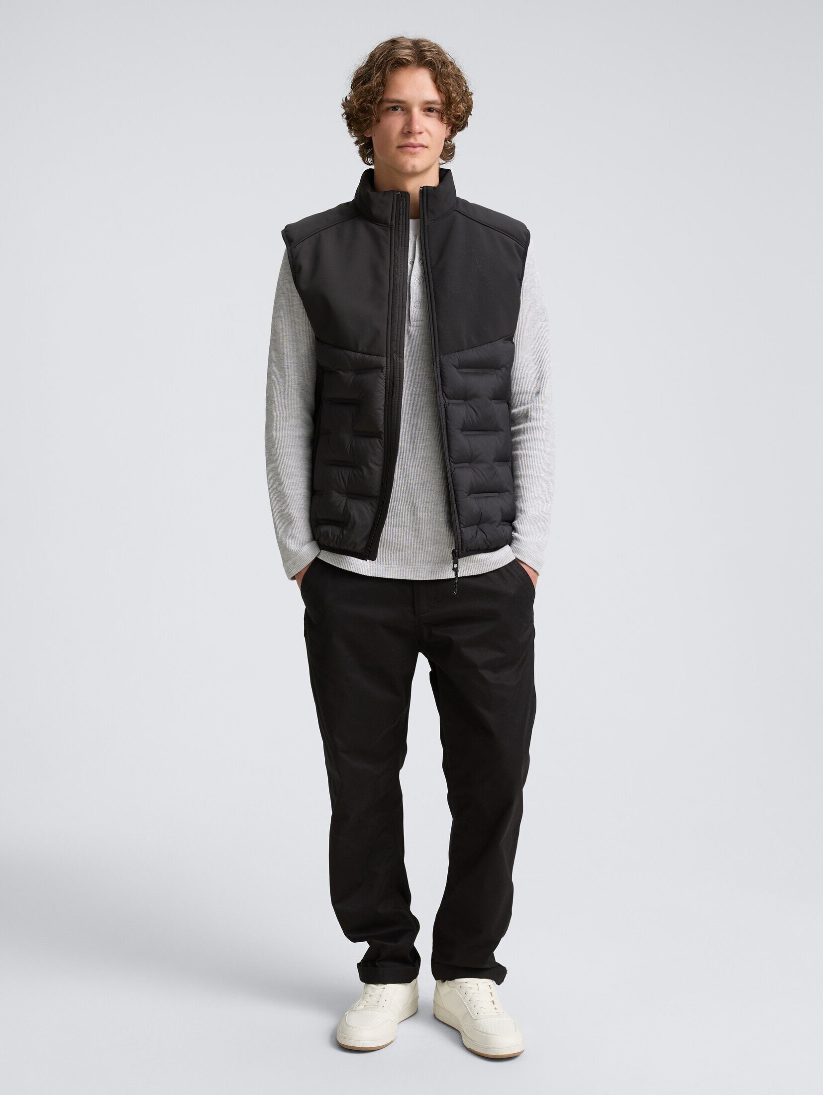 TOM TAILOR Denim Steppweste Jacken Hybrid Steppweste mit Stehkragen