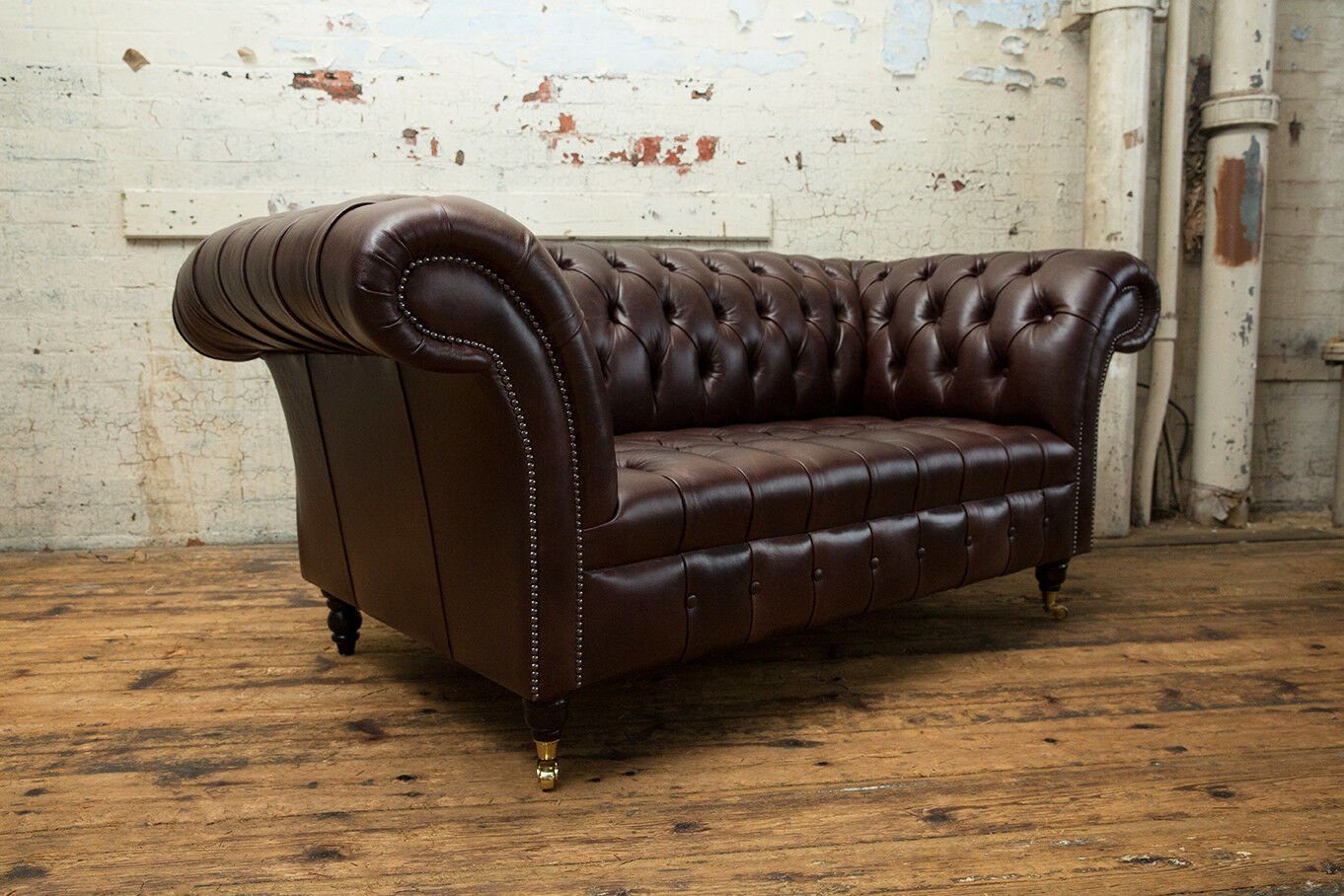 Leder Leder Sofort, JVmoebel in Made Couch Europe Chesterfield Klassische 100% Textil Chesterfield-Sofa Polster