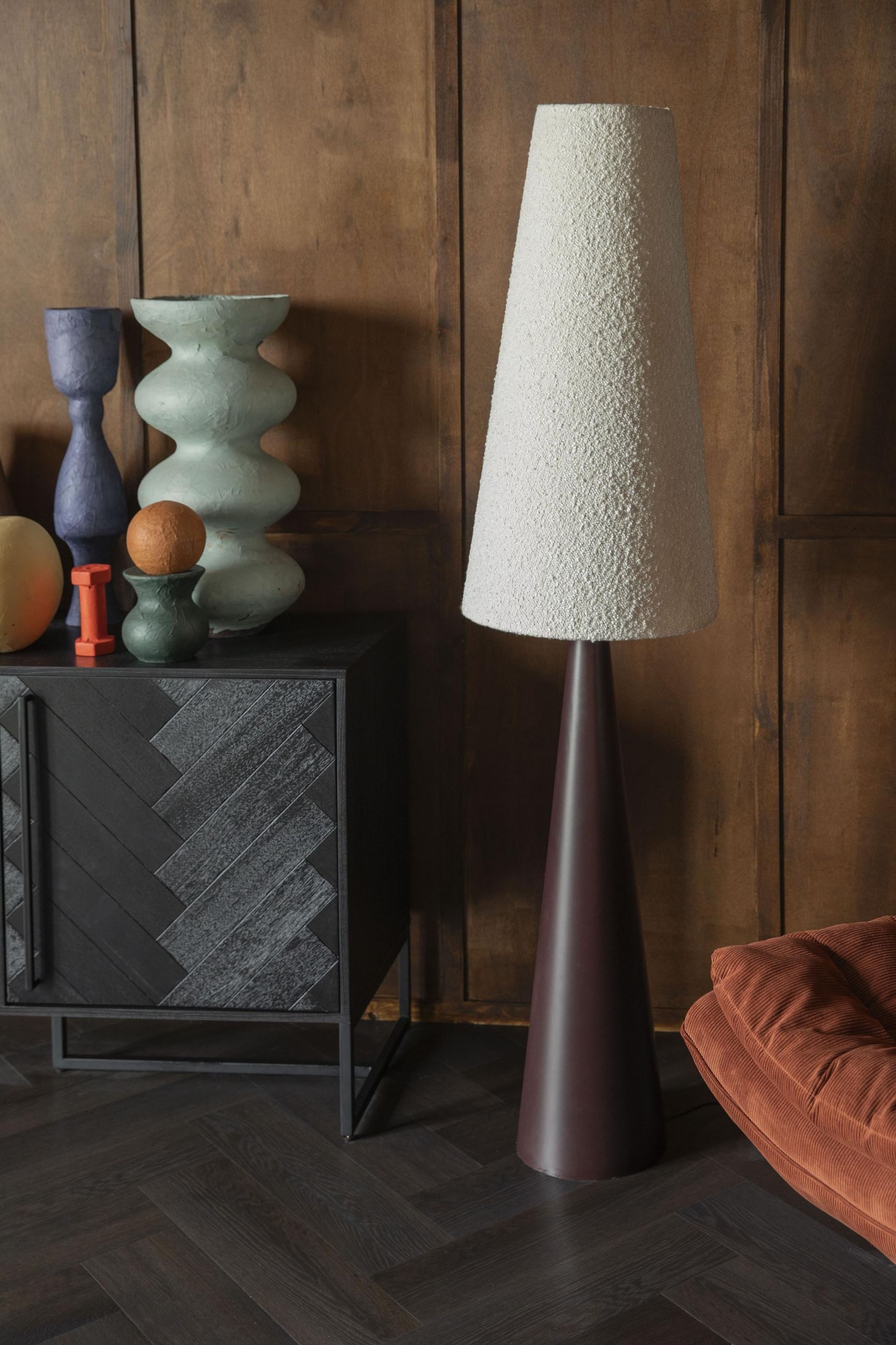 Dutchbone Stehlampe Stehlampe Miki Bouclé Design Leuchte von Dutchbone, ohne Leuchtmittel