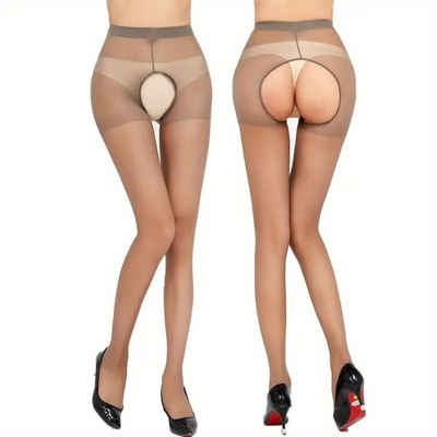 Elegant Love Strapsstrümpfe Sexy ouvert Strumpfhose,Durchsichtig Strumpfhose,offenem Schritt (1-Paar)