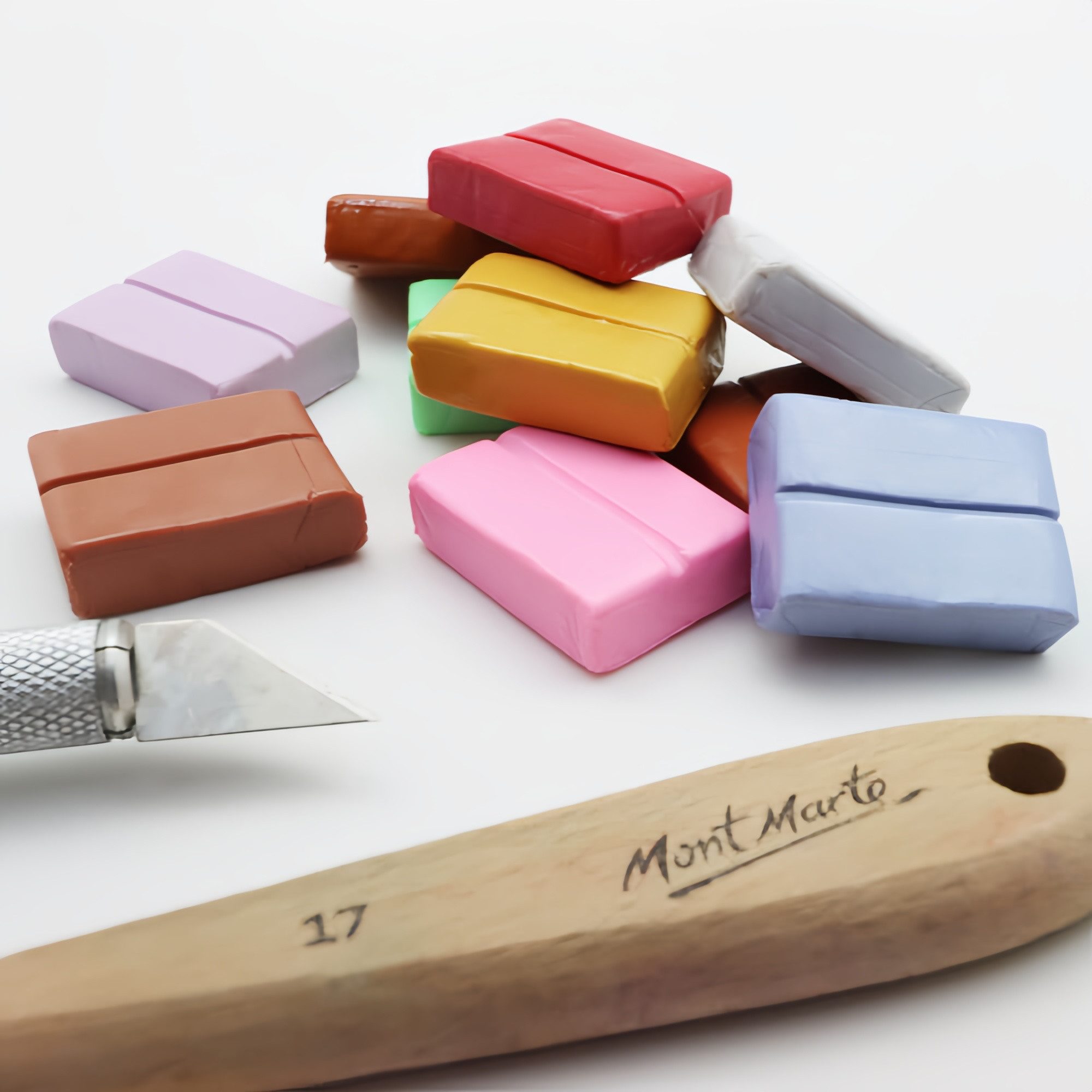Mont Marte Modelliermasse Polymer Clay–10 Metallic Farben 100g–Weiche Modelliermasse,Ofenhärtend (10-tlg), gleichmäßige Struktur, leicht zu formen,töpfern, modellieren & basteln