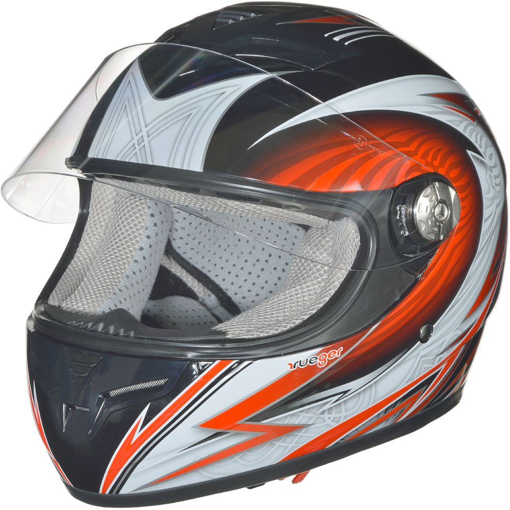 rueger-helmets Motorradhelm RT-823 Integralhelm Motorradhelm Integral Motorrad Roller Quad Helm ruegerRT-823 Mark II Rot