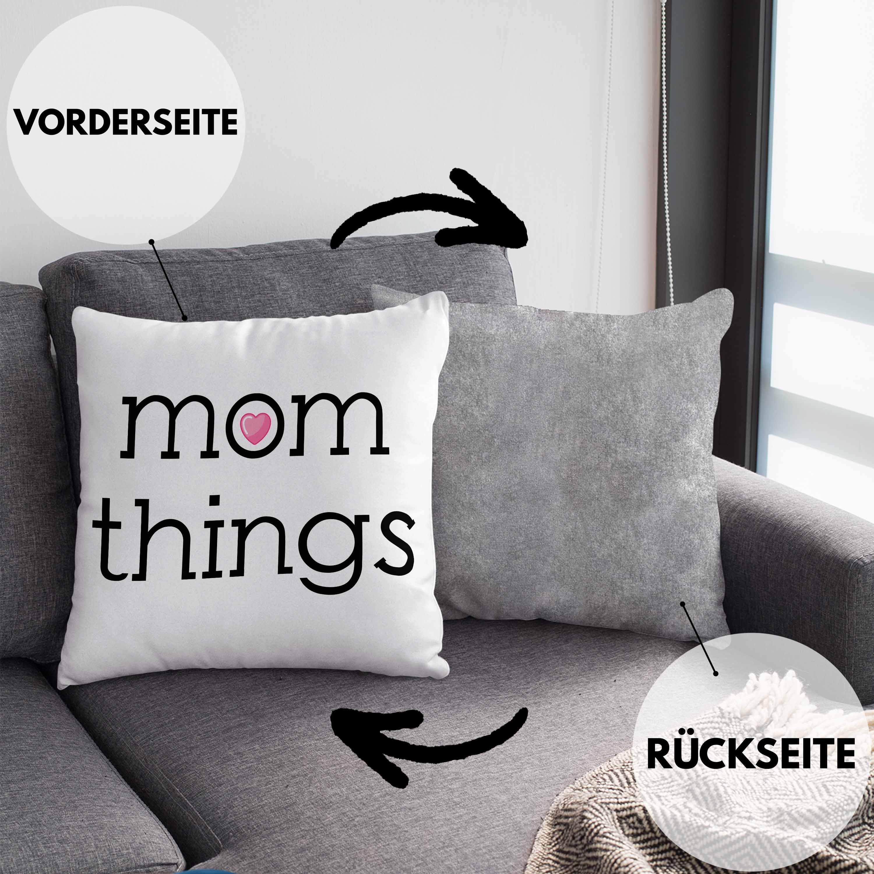Trendation Trendation - Mütter für und Things Füllung Dekokissen Dekokissen Grau Mama Geschenk 40x40 Mom mit Kissen