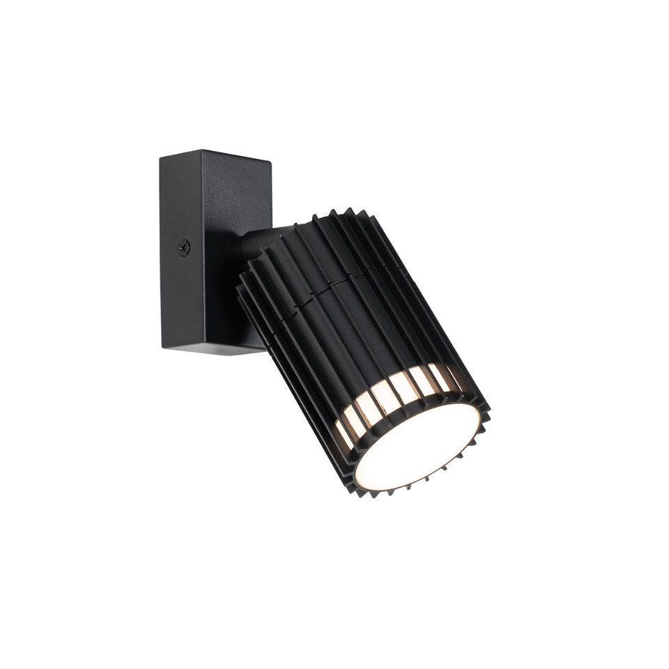 Qazqa Außen-Deckenleuchte Boris, ohne Leuchtmittel, GU10, Schwarz, Design, Aluminium, 1-flammig