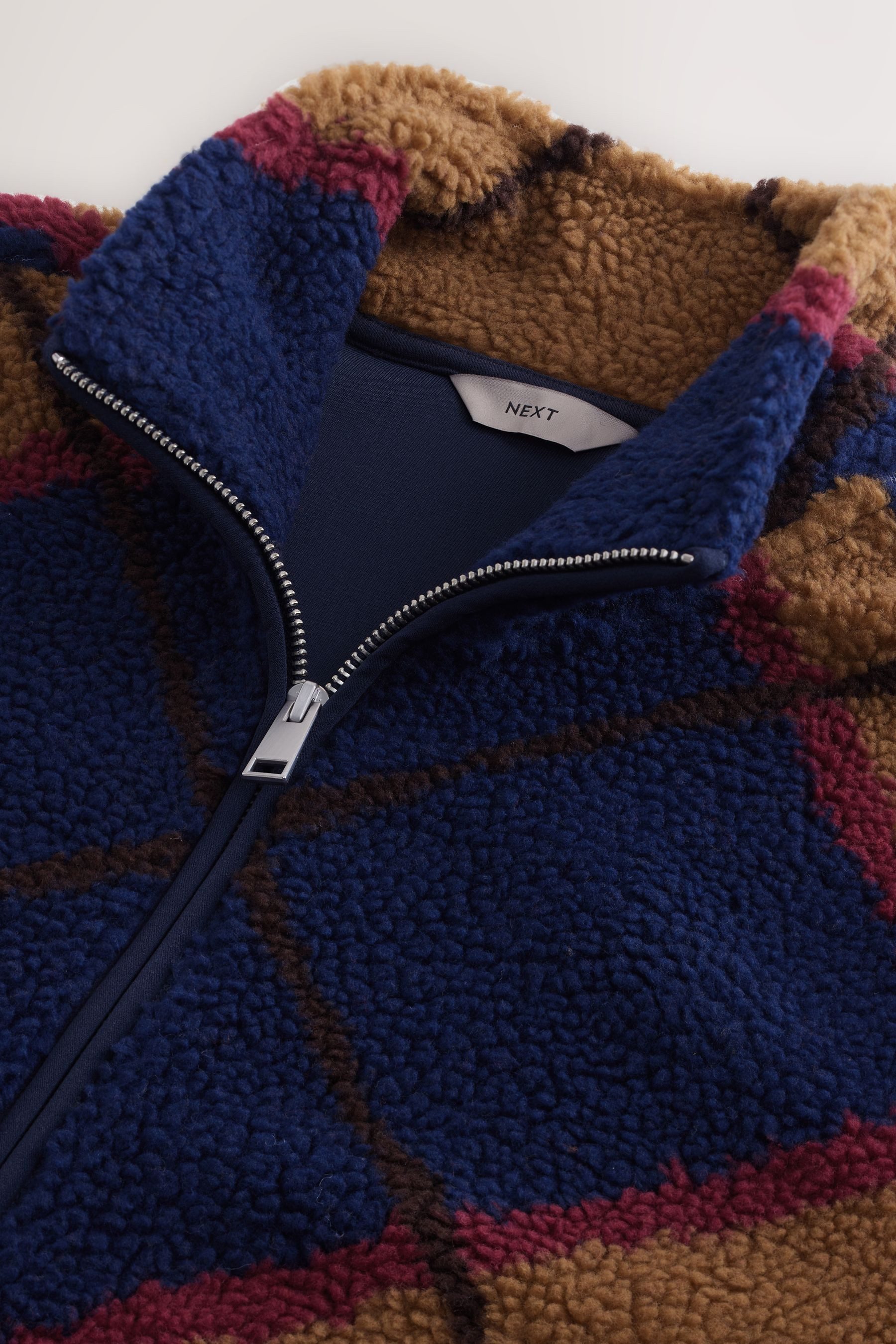 Next Fleecejacke Bedruckte Fleecejacke mit Reißverschluss (1-St)