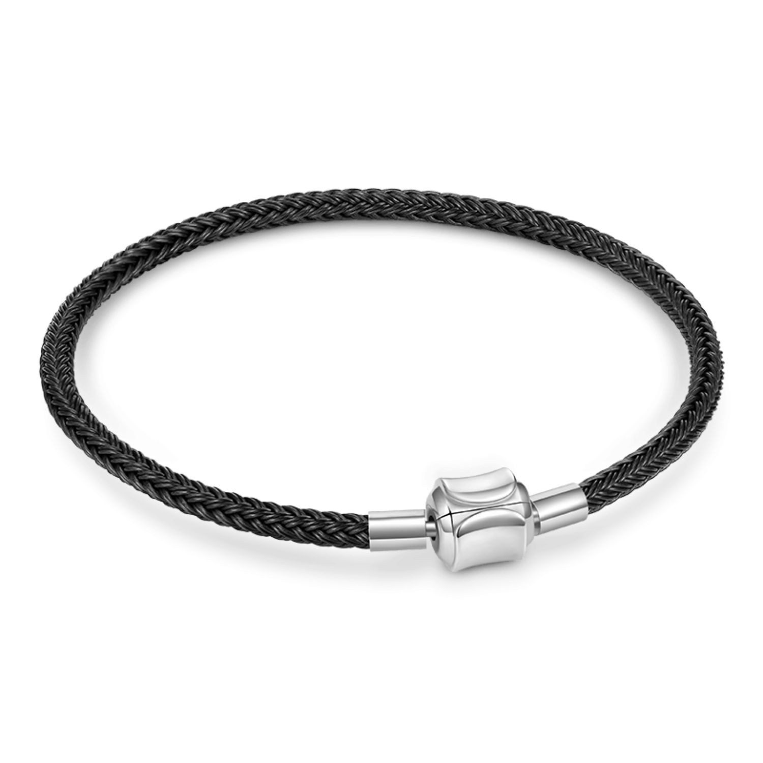 Gnoce Perlenarmband Gnoce Armband Schwarz Basic GNB049-20 Edelstahl