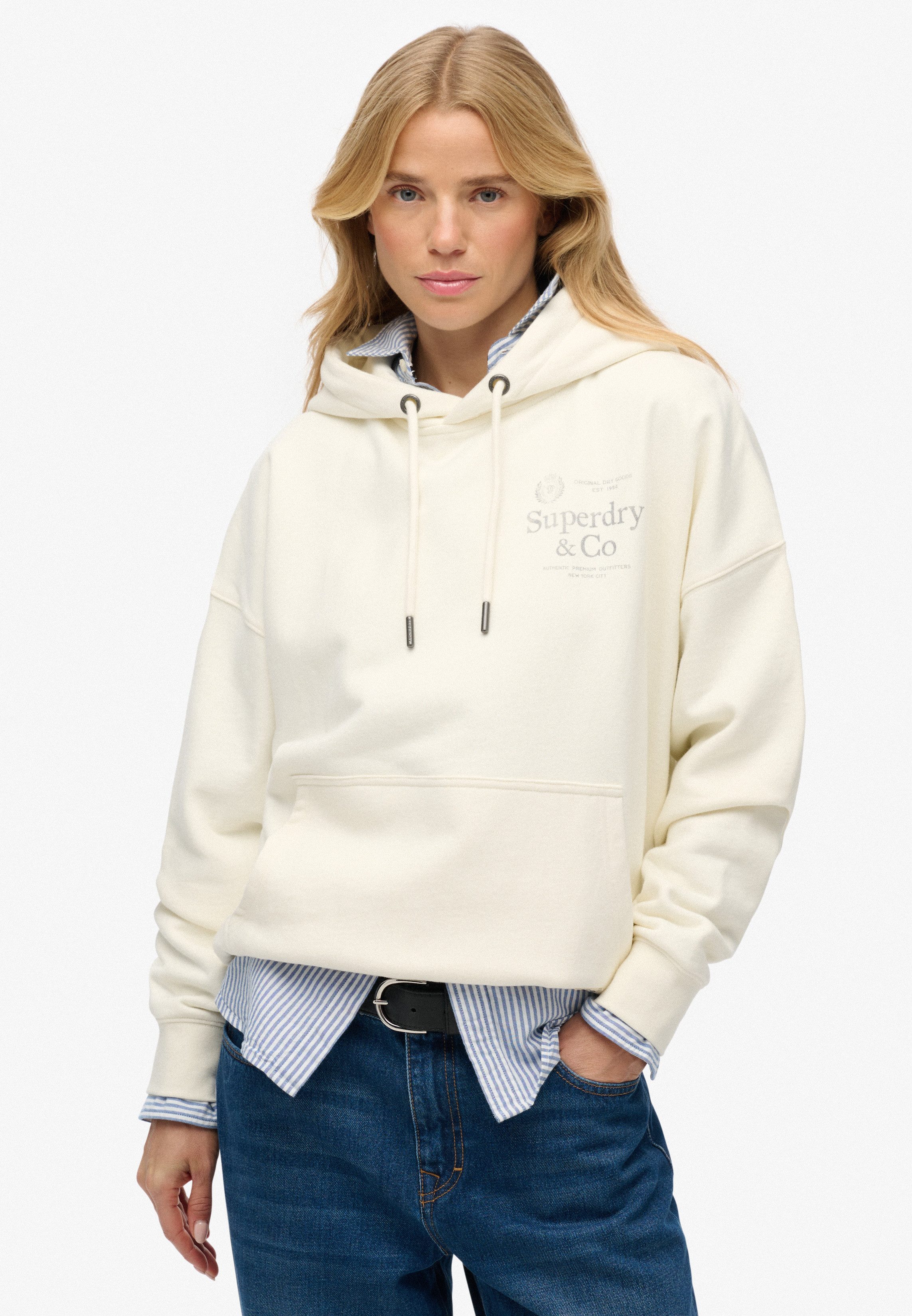 Superdry Kapuzensweatshirt LUXE CASUAL RELAXED HOOD Baumwolle, oversize