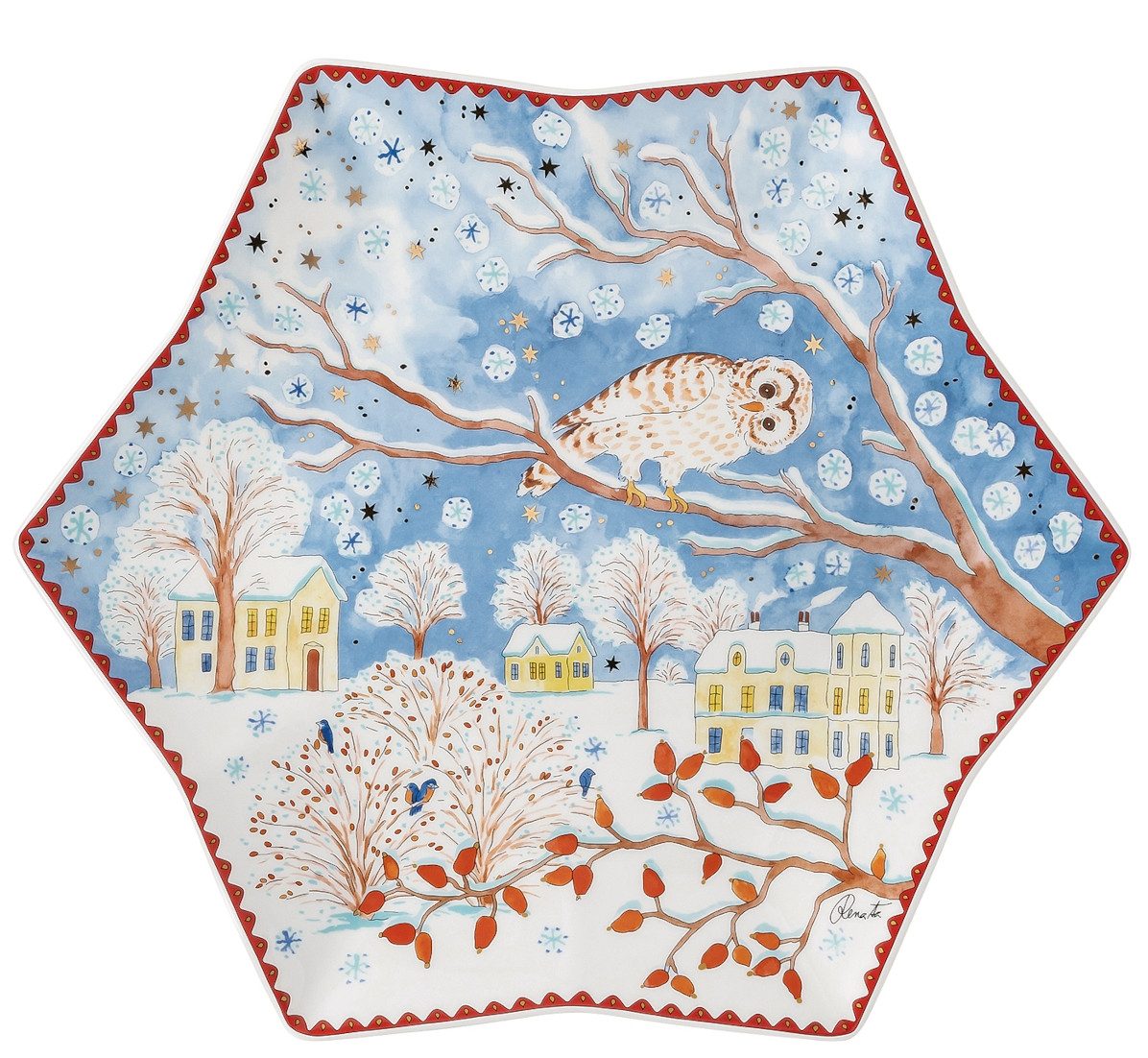 Hutschenreuther Schale Sammelserie 2022 Sternschale 34 cm Weihnachtsabe., Porzellan, (Schüsseln & Schalen)