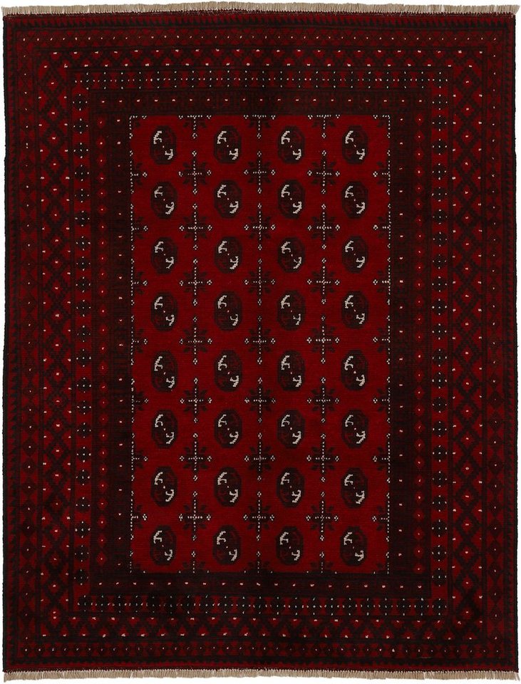 handgearbeitet reine ein rechteckig, Orientteppich warmes Schurwolle Höhe: Arts, Woven Akhche Afghan mm, Bokhara, 8 Raumklima, für