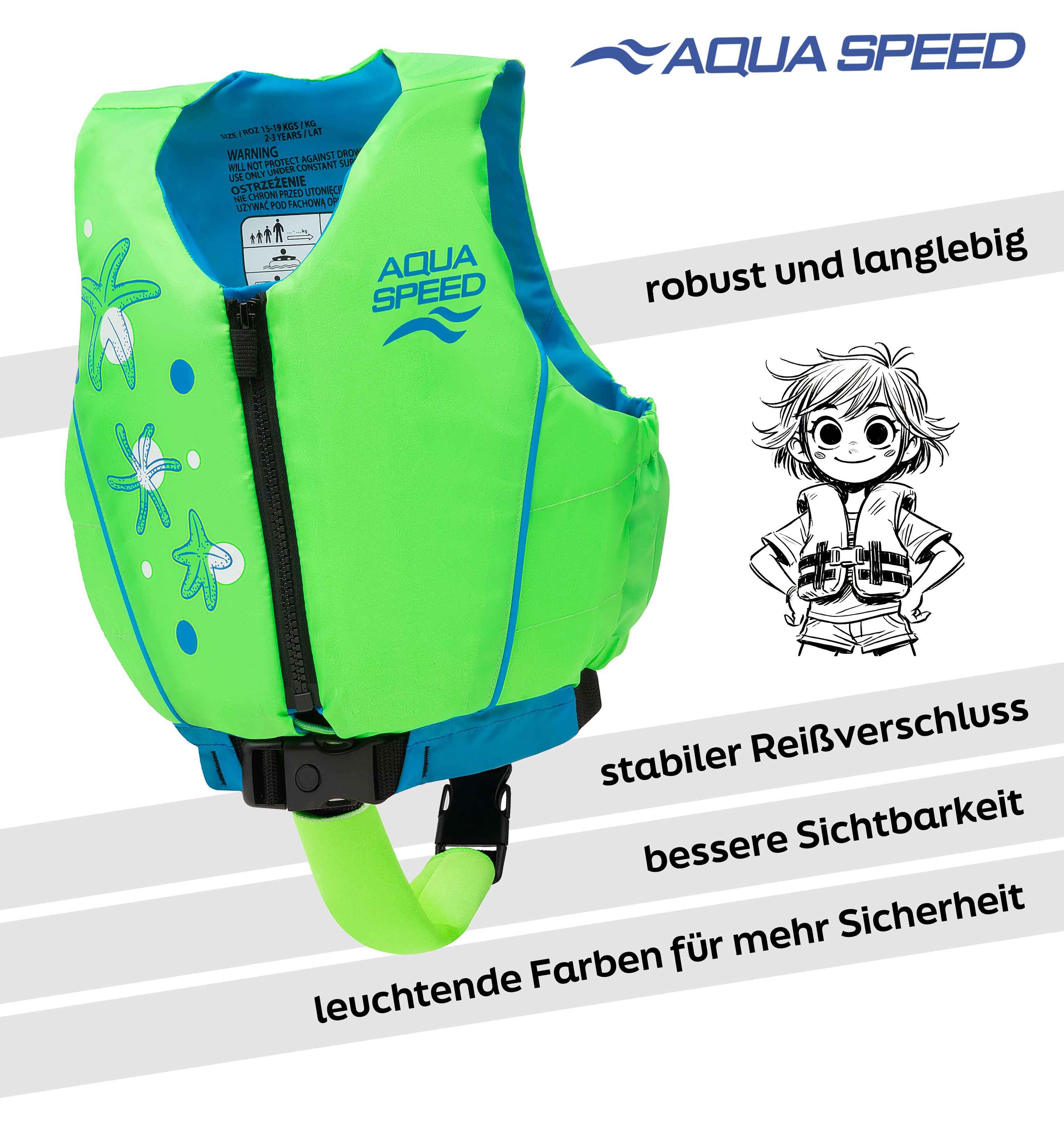 Aqua Speed Auftriebskörper Flytekraft Lernweste für Kinder 15-19 kg Seafoam Green (Bequeme Passform mit weichem Innenmaterial – kein Scheuern oder Drücken), Wei – Bild 4 von 5