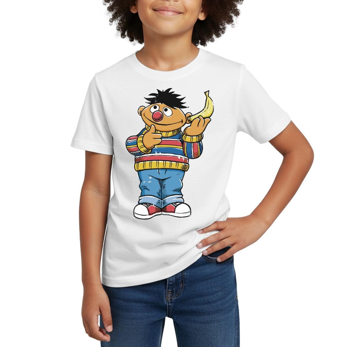 T-Shirt Sesamstraße Ernie am Bananentelefon Kinder T-Shirt