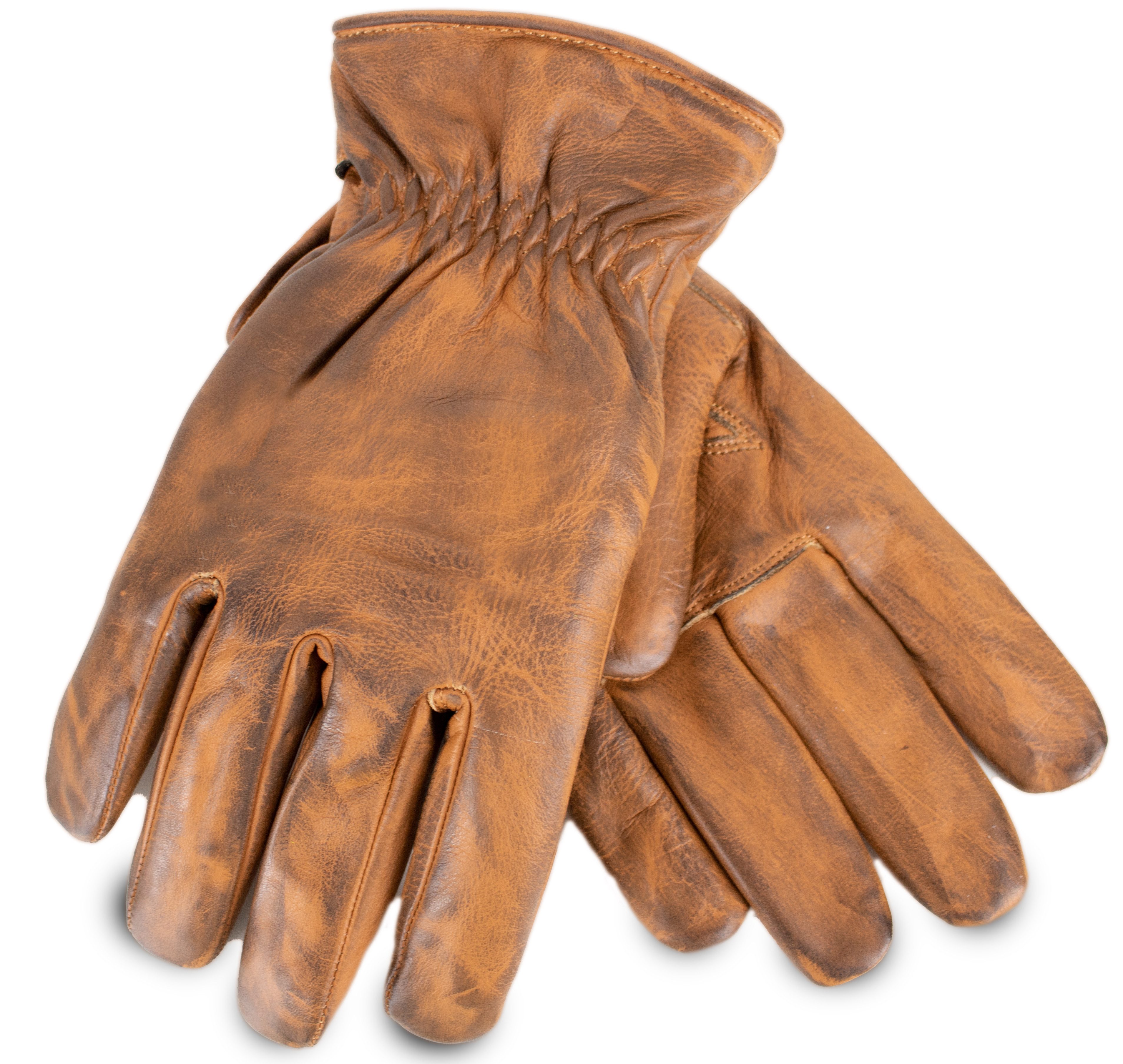 MDM Motorradhandschuhe MDM Classic Motorrad Lederhandschuh Braun, Aramid Innenfutter Abriebfest