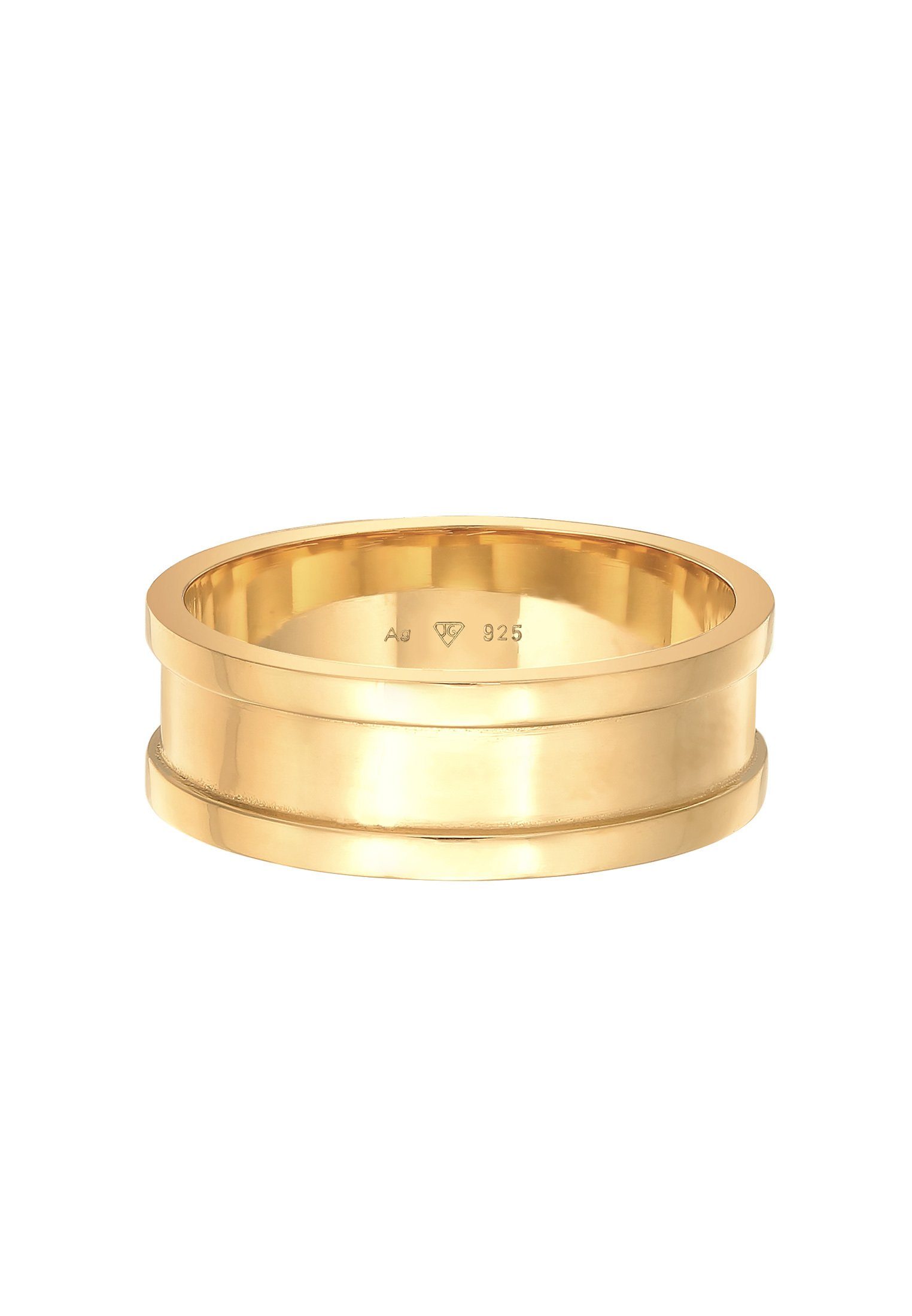 Kuzzoi Silberring Bandring Maskulin Gold 925 Silber Zeitlos